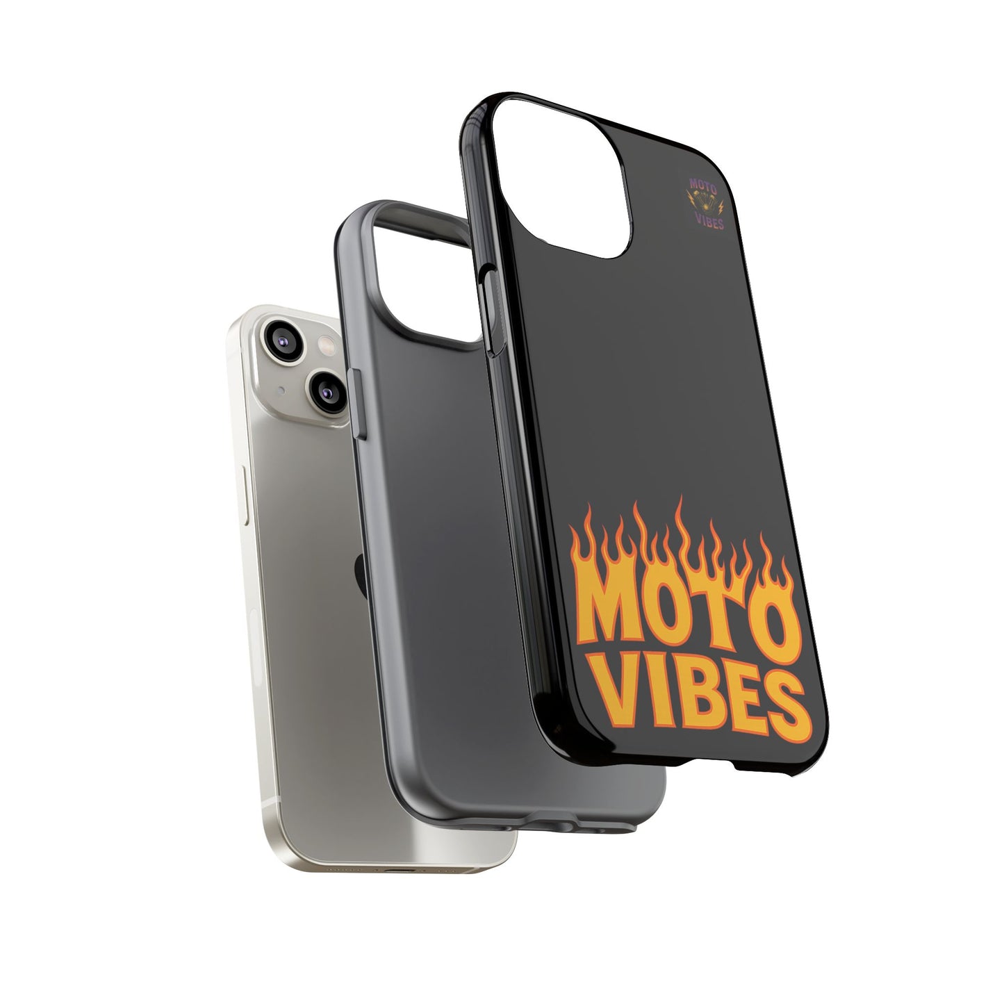 Moto Vibes Phone Case, Tough Phone Cover, Motorcycle Lover Gift, Biker Accessories, Flames Design, Cool Phone Protector