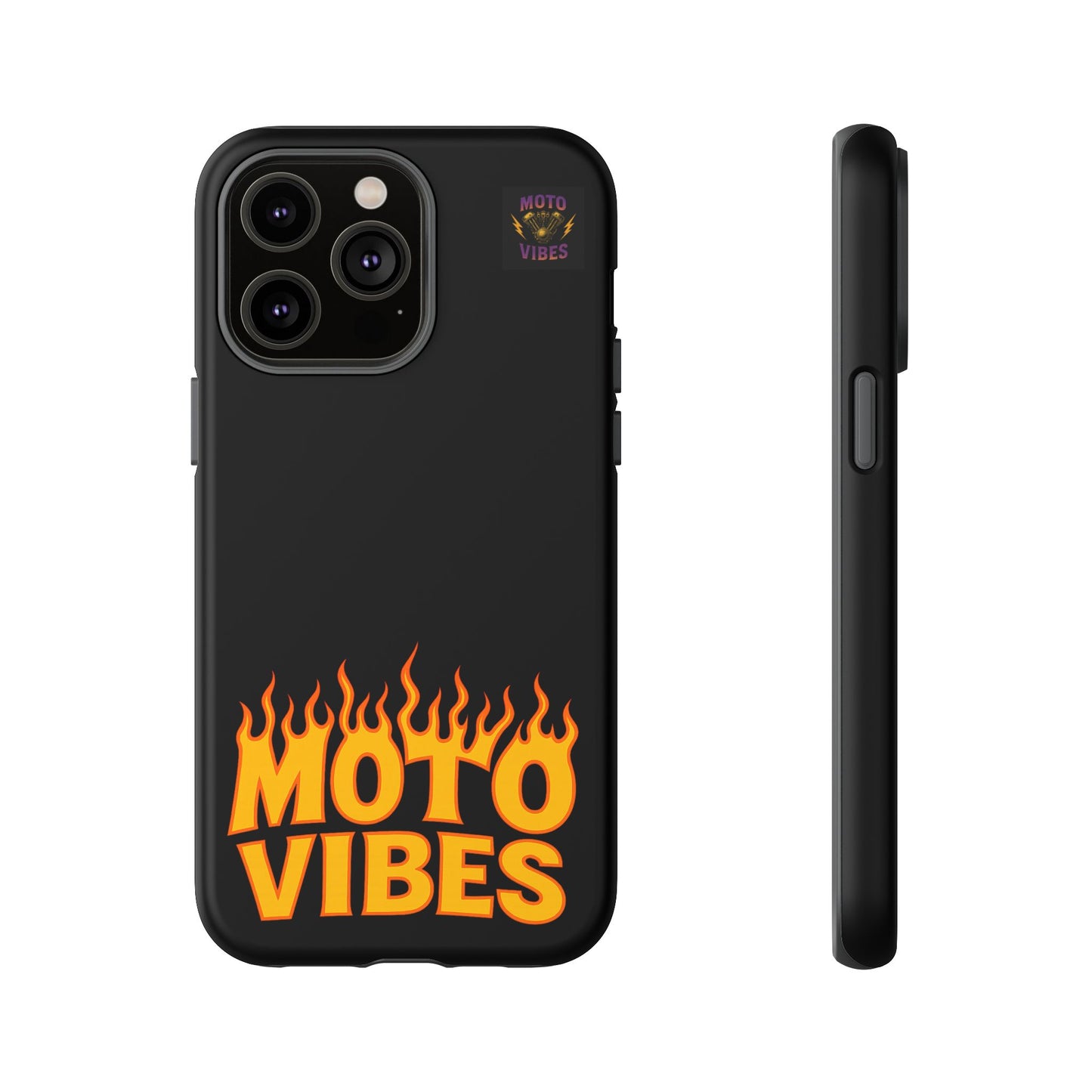 Moto Vibes Phone Case, Tough Phone Cover, Motorcycle Lover Gift, Biker Accessories, Flames Design, Cool Phone Protector
