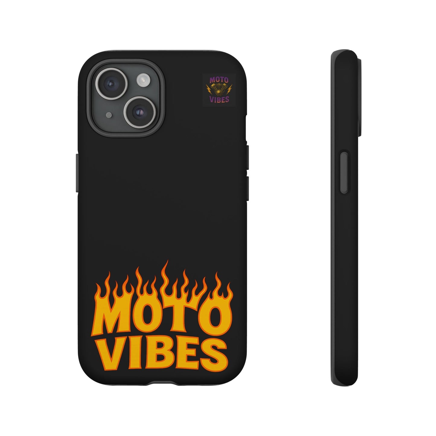 Moto Vibes Phone Case, Tough Phone Cover, Motorcycle Lover Gift, Biker Accessories, Flames Design, Cool Phone Protector