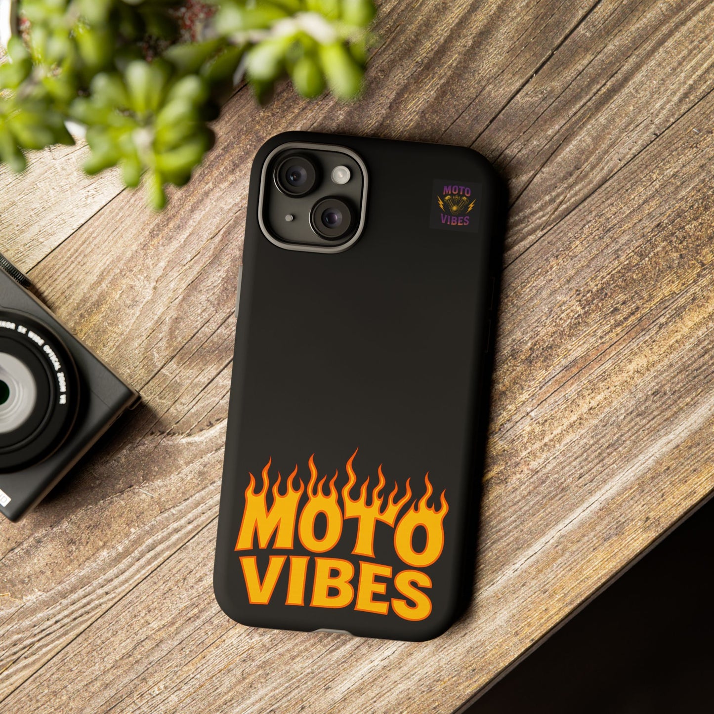 Moto Vibes Phone Case, Tough Phone Cover, Motorcycle Lover Gift, Biker Accessories, Flames Design, Cool Phone Protector