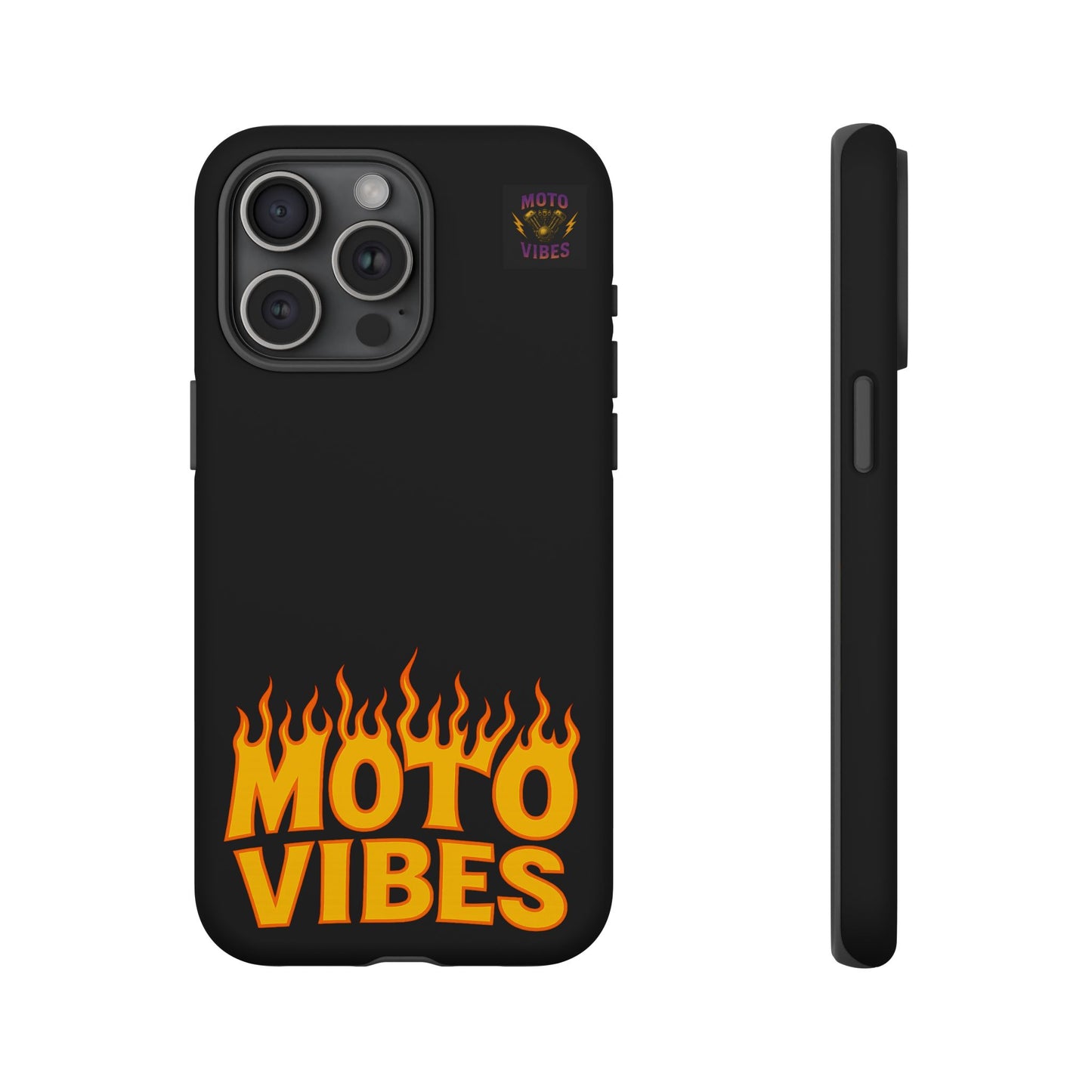 Moto Vibes Phone Case, Tough Phone Cover, Motorcycle Lover Gift, Biker Accessories, Flames Design, Cool Phone Protector