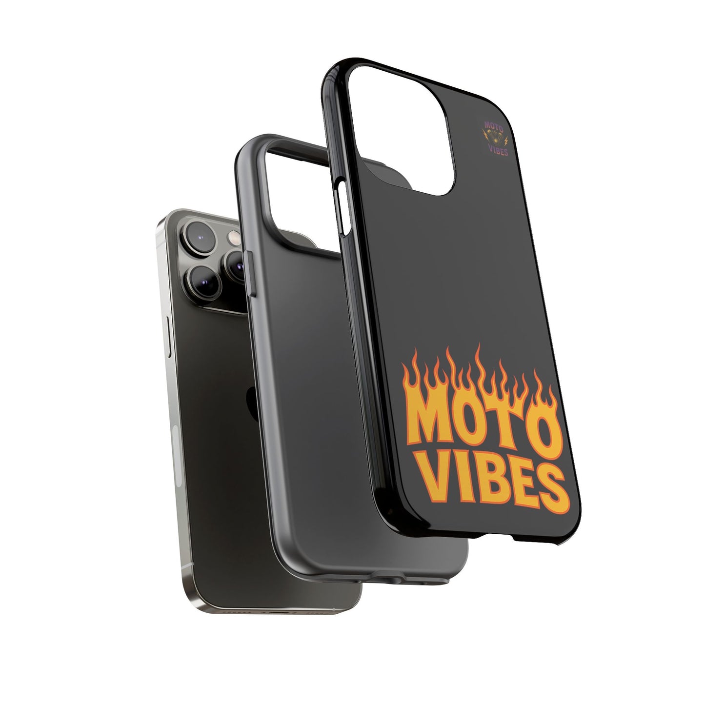 Moto Vibes Phone Case, Tough Phone Cover, Motorcycle Lover Gift, Biker Accessories, Flames Design, Cool Phone Protector