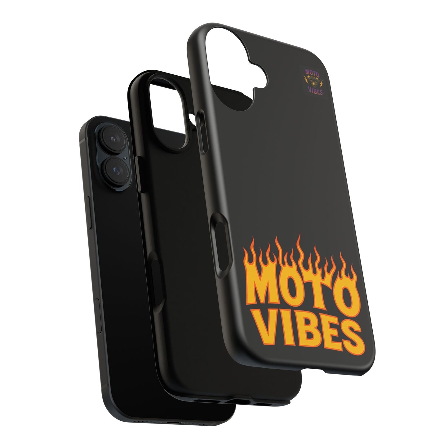 Moto Vibes Phone Case, Tough Phone Cover, Motorcycle Lover Gift, Biker Accessories, Flames Design, Cool Phone Protector