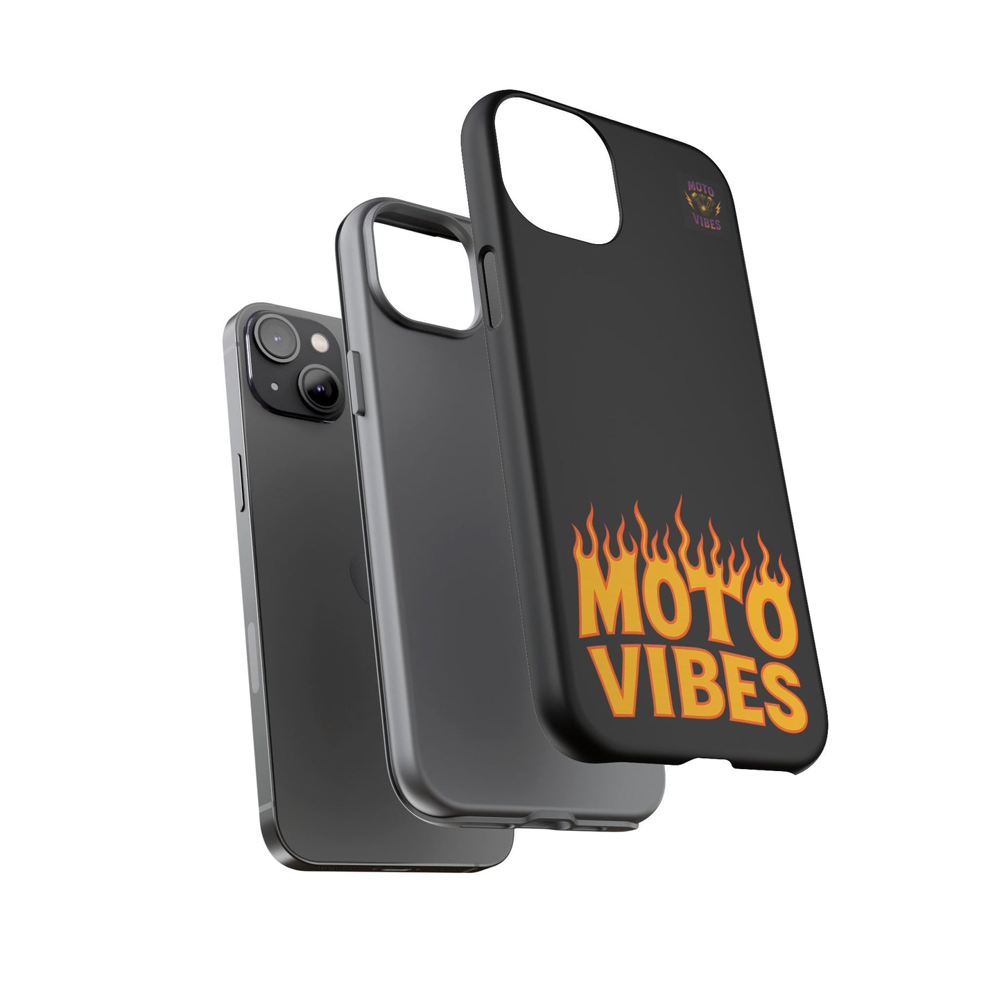 Moto Vibes Phone Case, Tough Phone Cover, Motorcycle Lover Gift, Biker Accessories, Flames Design, Cool Phone Protector