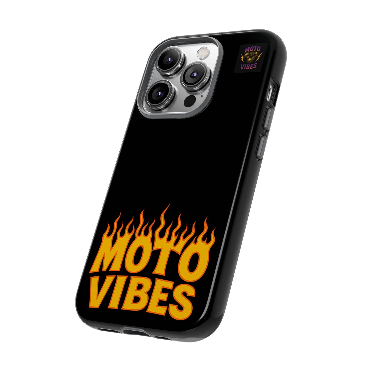 Moto Vibes Phone Case, Tough Phone Cover, Motorcycle Lover Gift, Biker Accessories, Flames Design, Cool Phone Protector