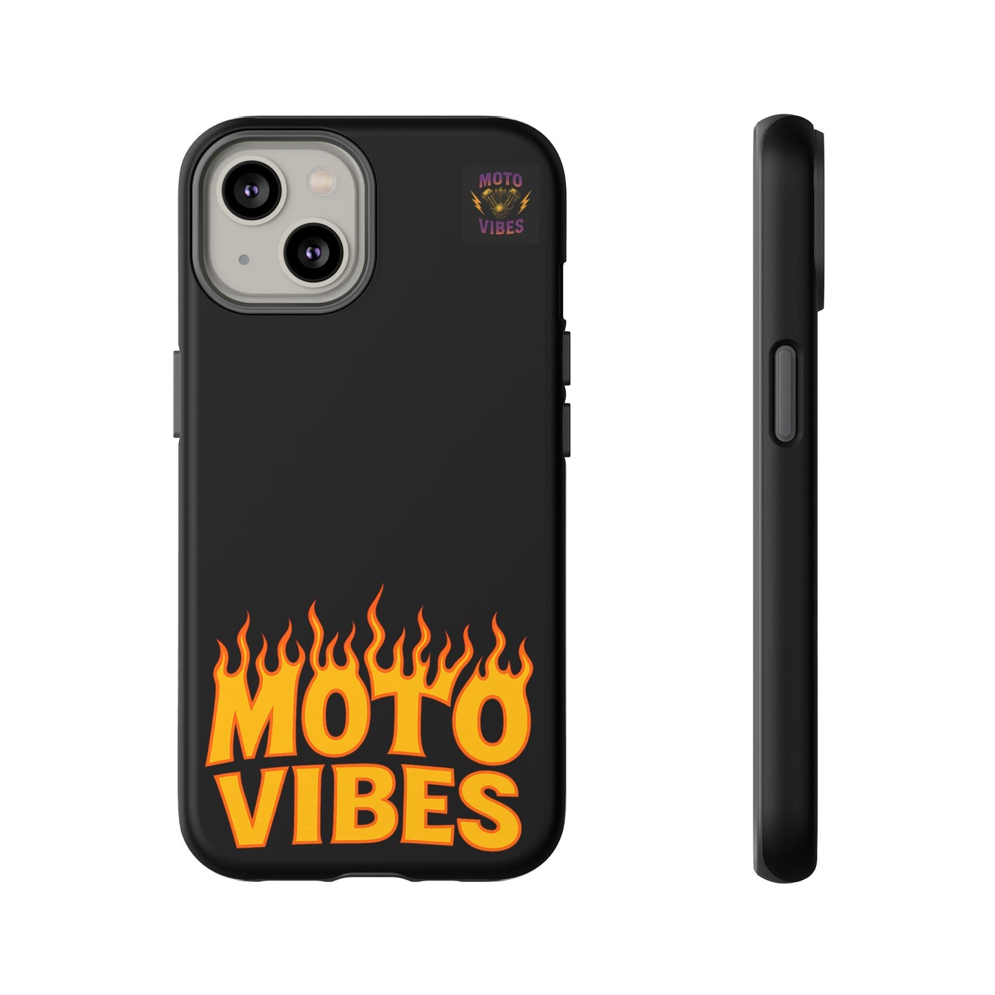 Moto Vibes Phone Case, Tough Phone Cover, Motorcycle Lover Gift, Biker Accessories, Flames Design, Cool Phone Protector