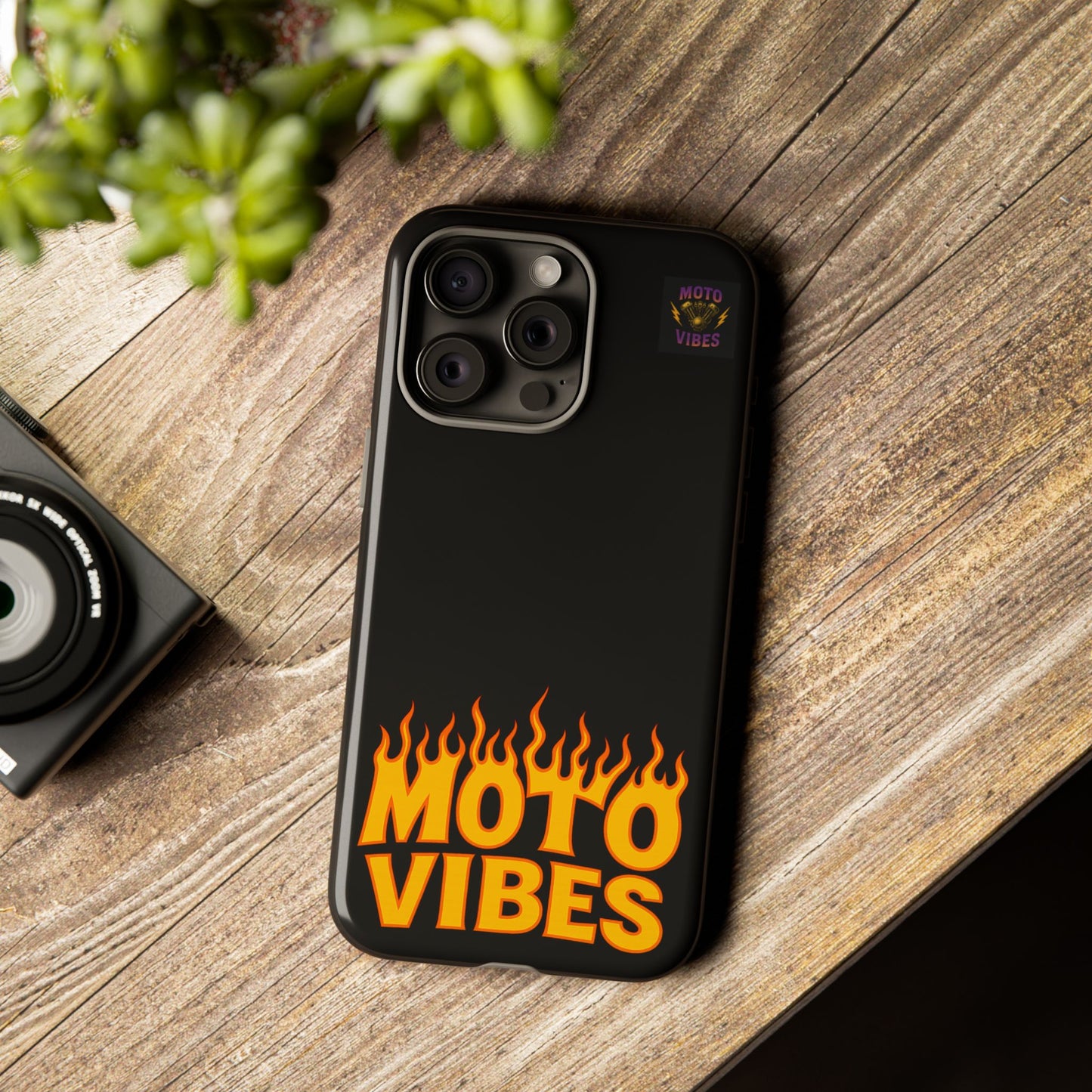 Moto Vibes Phone Case, Tough Phone Cover, Motorcycle Lover Gift, Biker Accessories, Flames Design, Cool Phone Protector