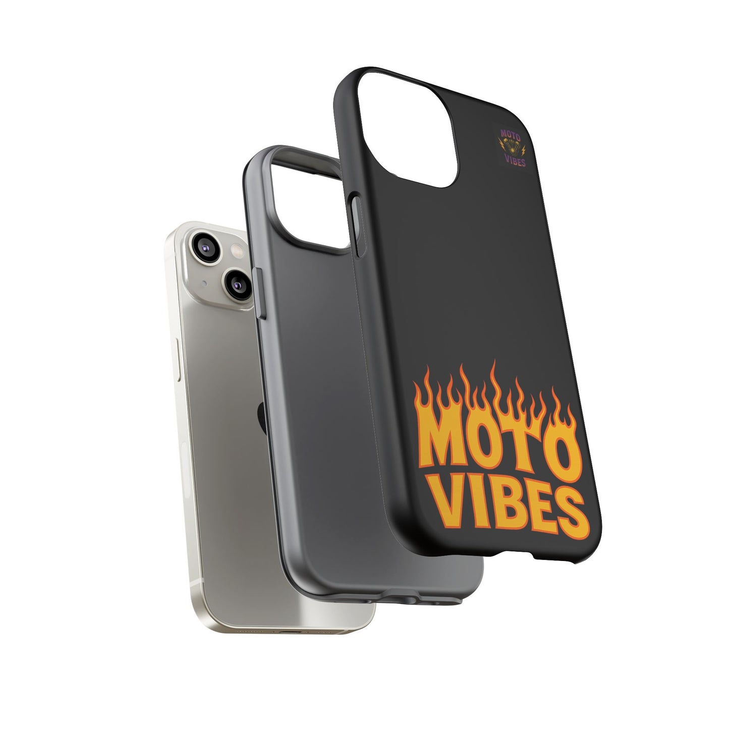 Moto Vibes Phone Case, Tough Phone Cover, Motorcycle Lover Gift, Biker Accessories, Flames Design, Cool Phone Protector