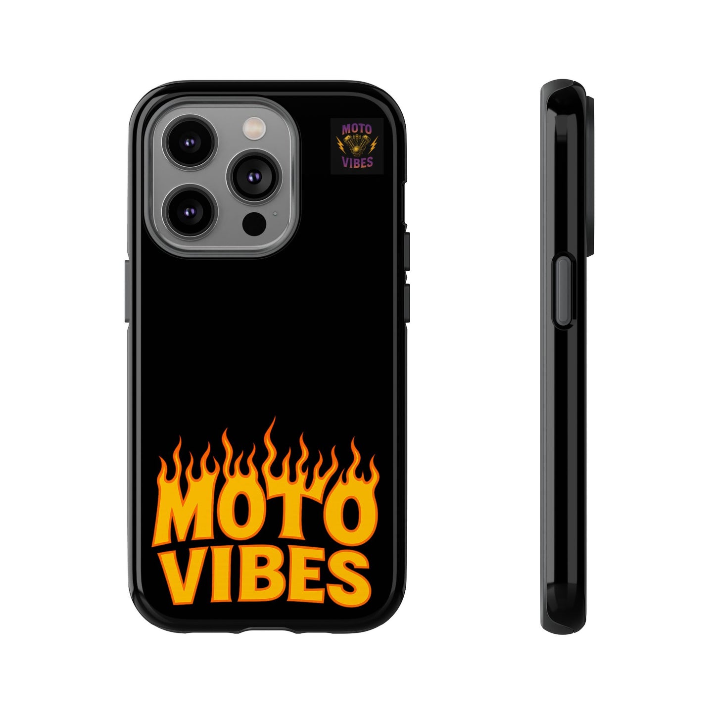 Moto Vibes Phone Case, Tough Phone Cover, Motorcycle Lover Gift, Biker Accessories, Flames Design, Cool Phone Protector