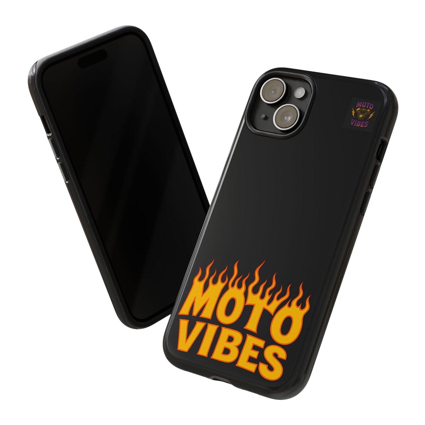 Moto Vibes Phone Case, Tough Phone Cover, Motorcycle Lover Gift, Biker Accessories, Flames Design, Cool Phone Protector