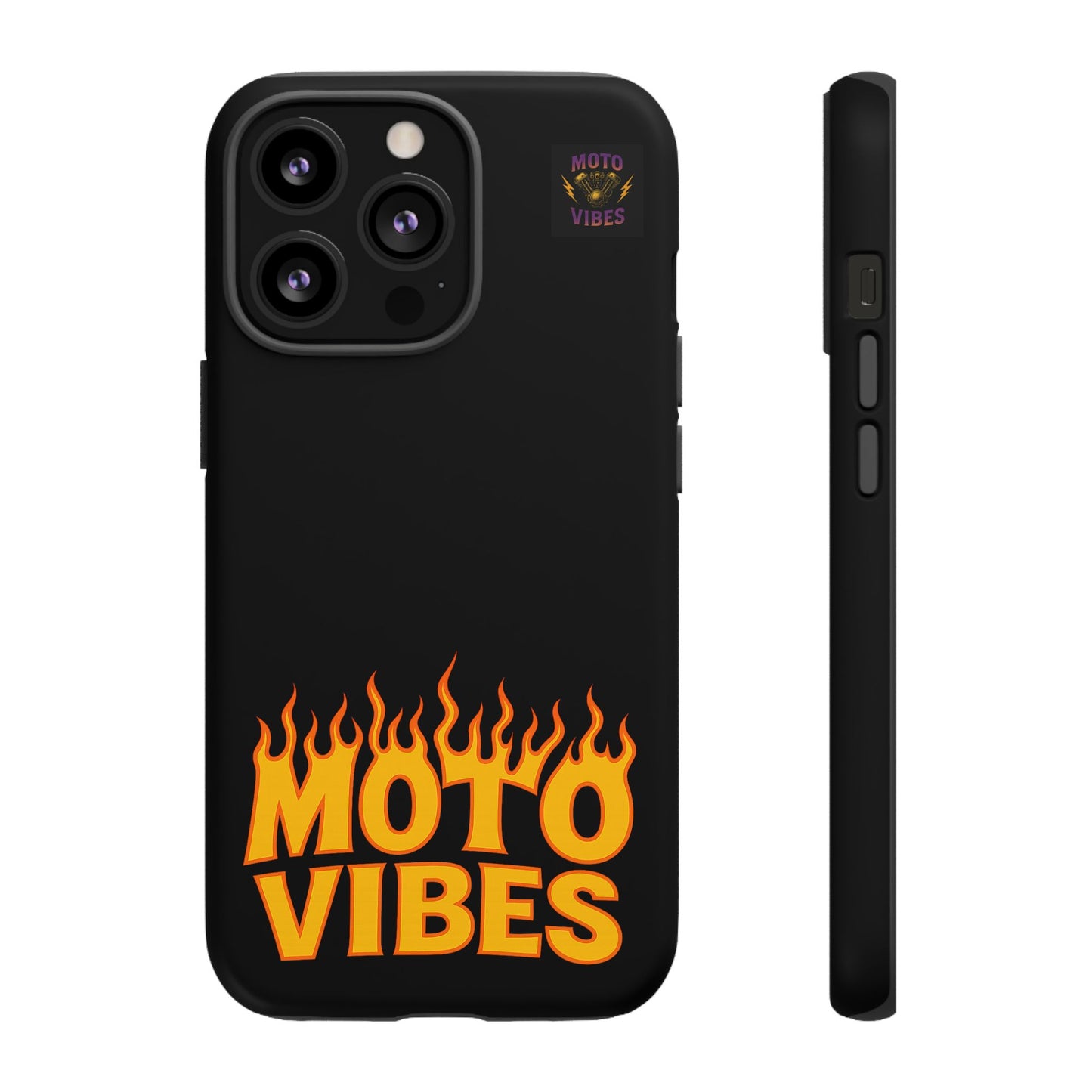 Moto Vibes Phone Case, Tough Phone Cover, Motorcycle Lover Gift, Biker Accessories, Flames Design, Cool Phone Protector