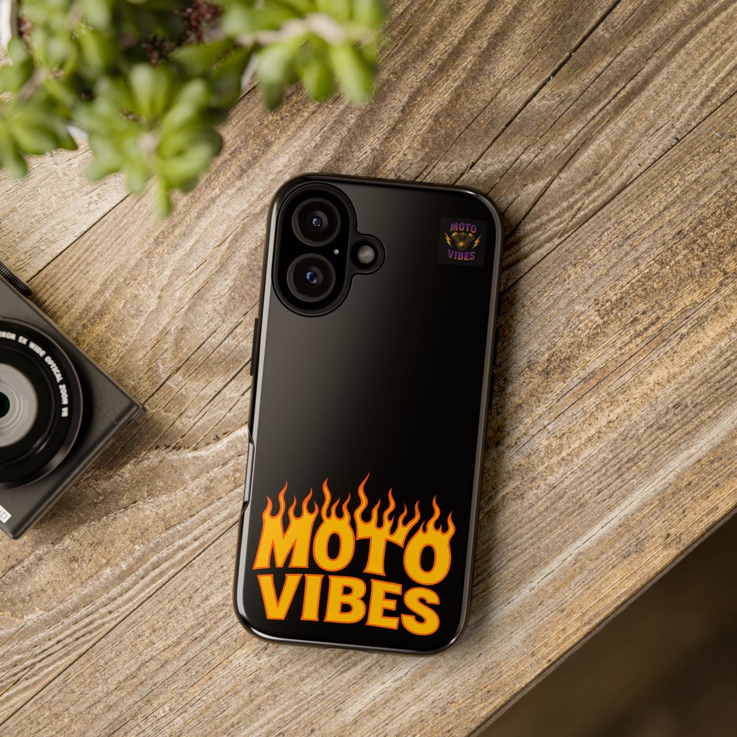 Moto Vibes Phone Case, Tough Phone Cover, Motorcycle Lover Gift, Biker Accessories, Flames Design, Cool Phone Protector