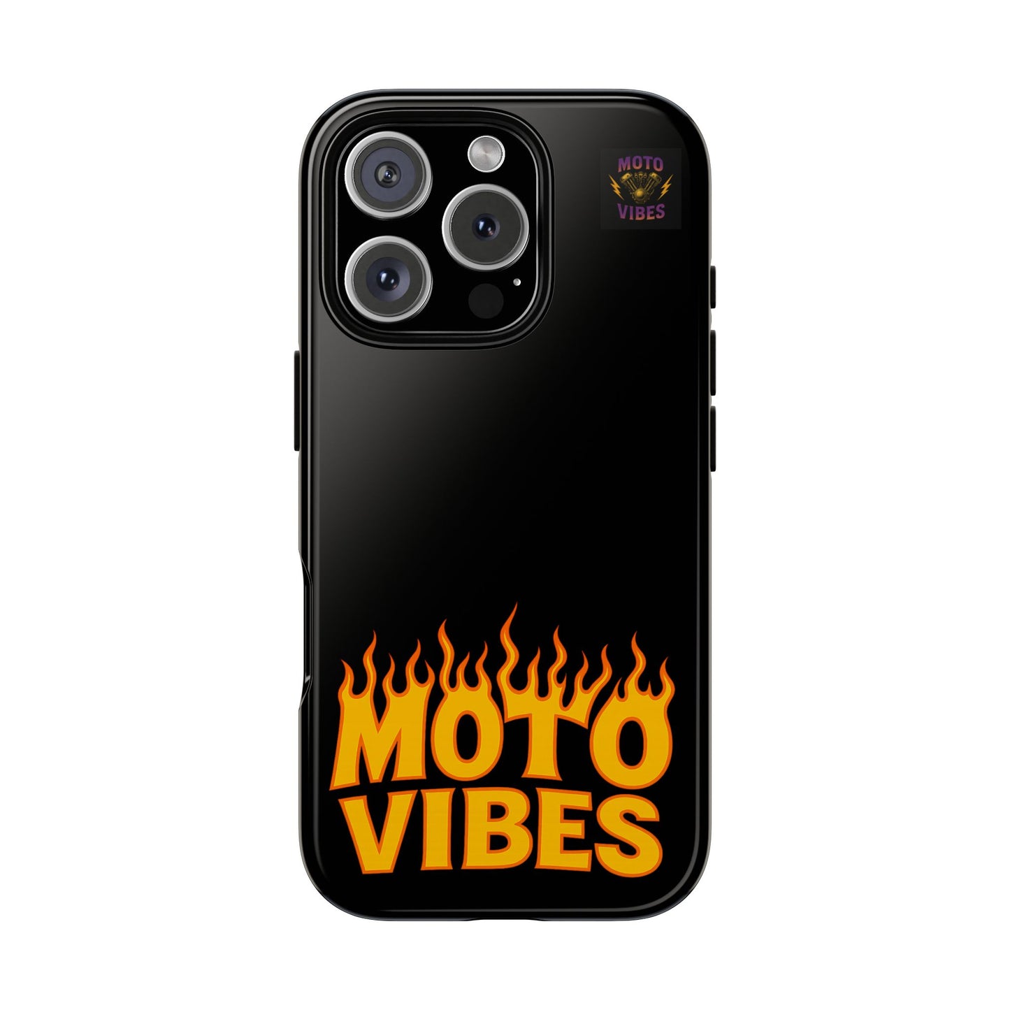 Moto Vibes Phone Case, Tough Phone Cover, Motorcycle Lover Gift, Biker Accessories, Flames Design, Cool Phone Protector