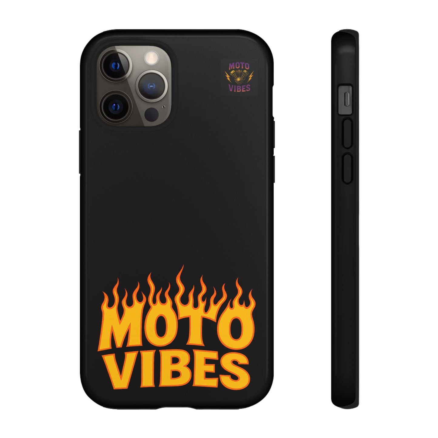 Moto Vibes Phone Case, Tough Phone Cover, Motorcycle Lover Gift, Biker Accessories, Flames Design, Cool Phone Protector