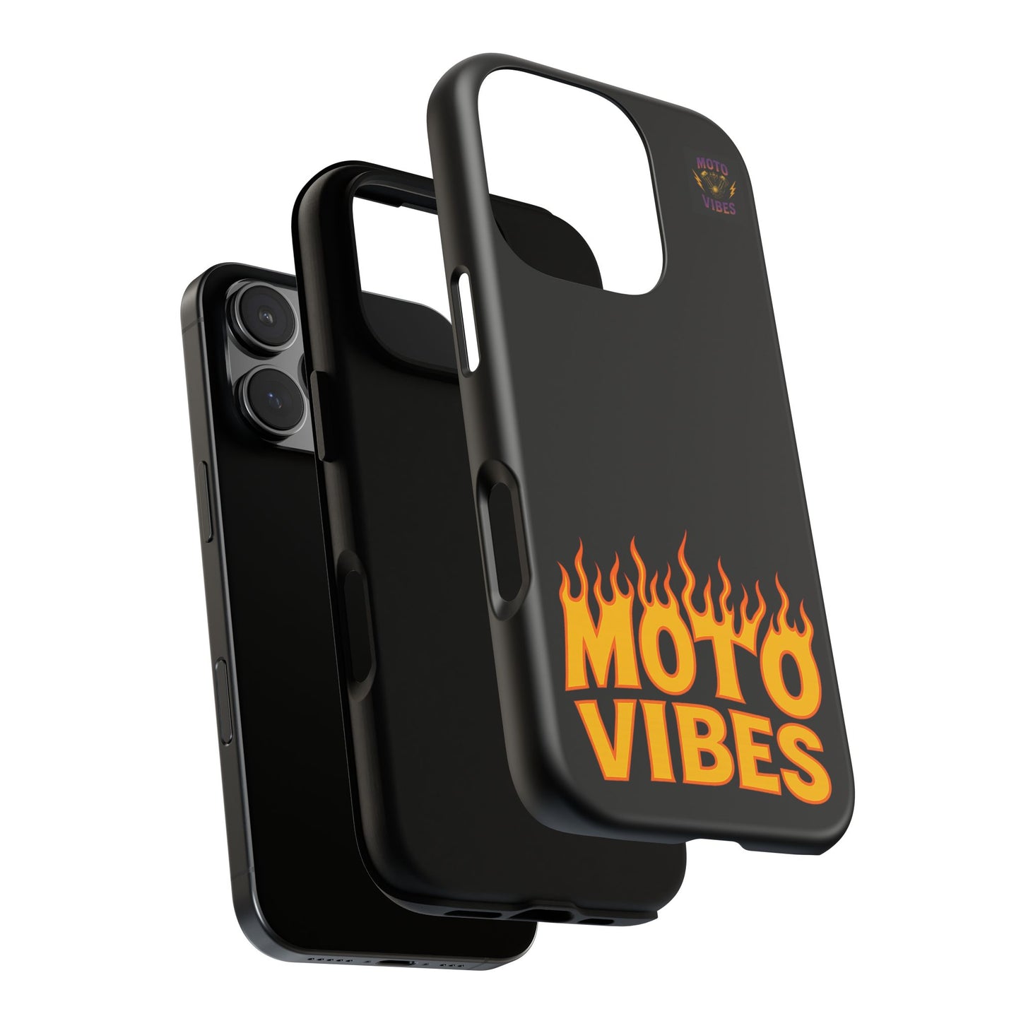 Moto Vibes Phone Case, Tough Phone Cover, Motorcycle Lover Gift, Biker Accessories, Flames Design, Cool Phone Protector