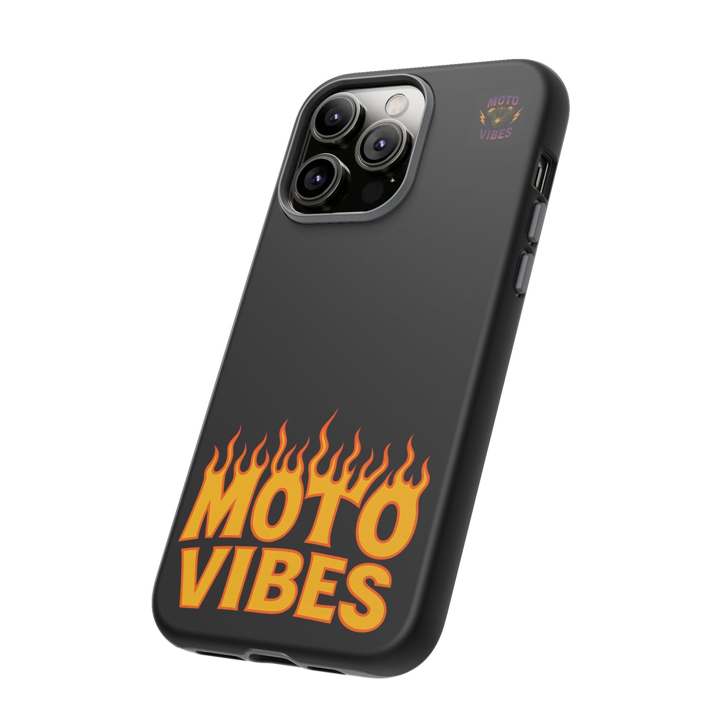 Moto Vibes Phone Case, Tough Phone Cover, Motorcycle Lover Gift, Biker Accessories, Flames Design, Cool Phone Protector