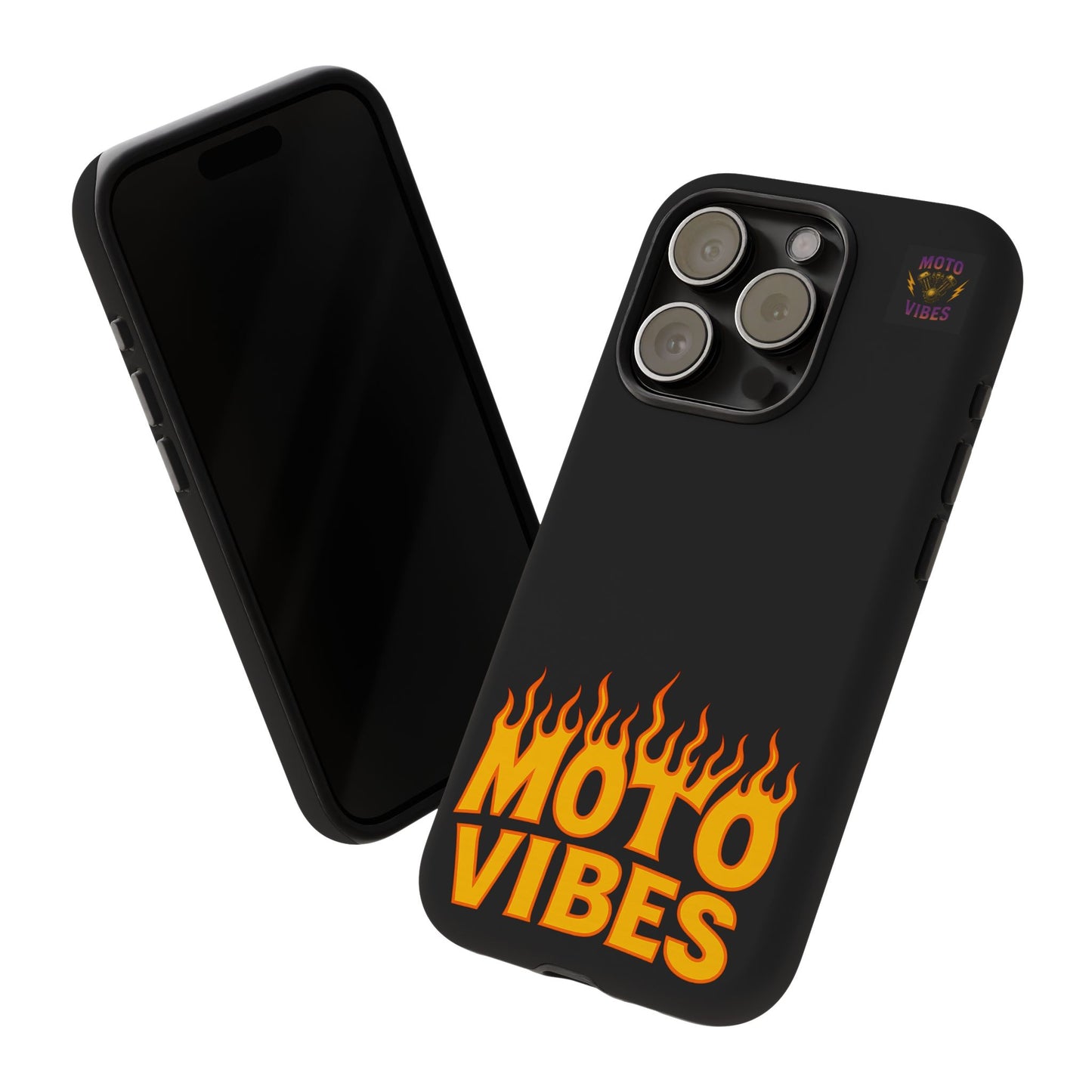 Moto Vibes Phone Case, Tough Phone Cover, Motorcycle Lover Gift, Biker Accessories, Flames Design, Cool Phone Protector