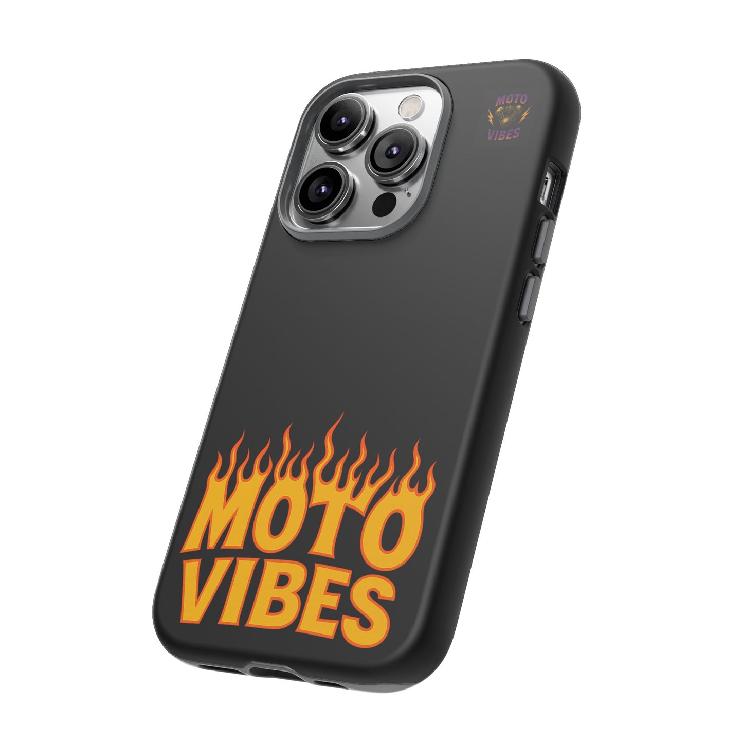 Moto Vibes Phone Case, Tough Phone Cover, Motorcycle Lover Gift, Biker Accessories, Flames Design, Cool Phone Protector