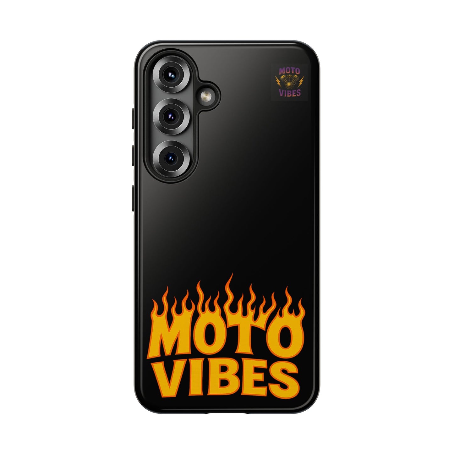 Moto Vibes Phone Case, Tough Phone Cover, Motorcycle Lover Gift, Biker Accessories, Flames Design, Cool Phone Protector
