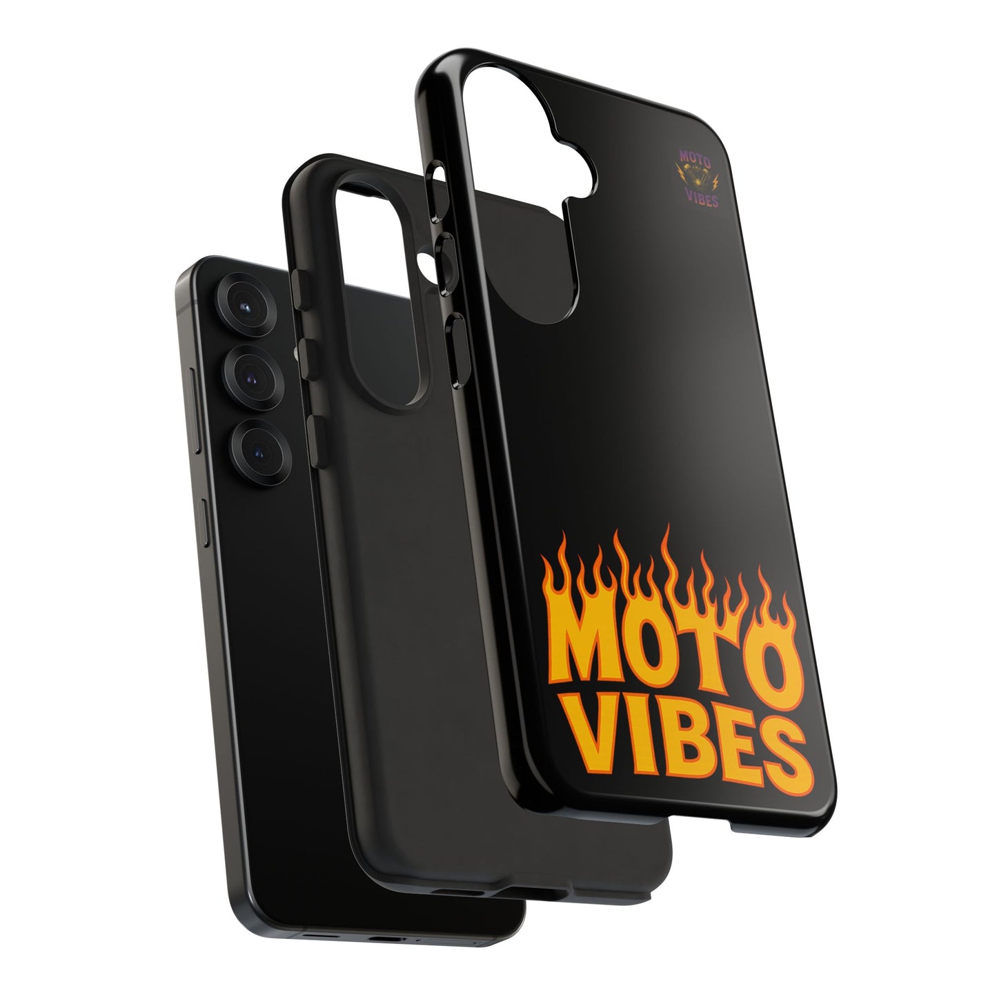 Moto Vibes Phone Case, Tough Phone Cover, Motorcycle Lover Gift, Biker Accessories, Flames Design, Cool Phone Protector