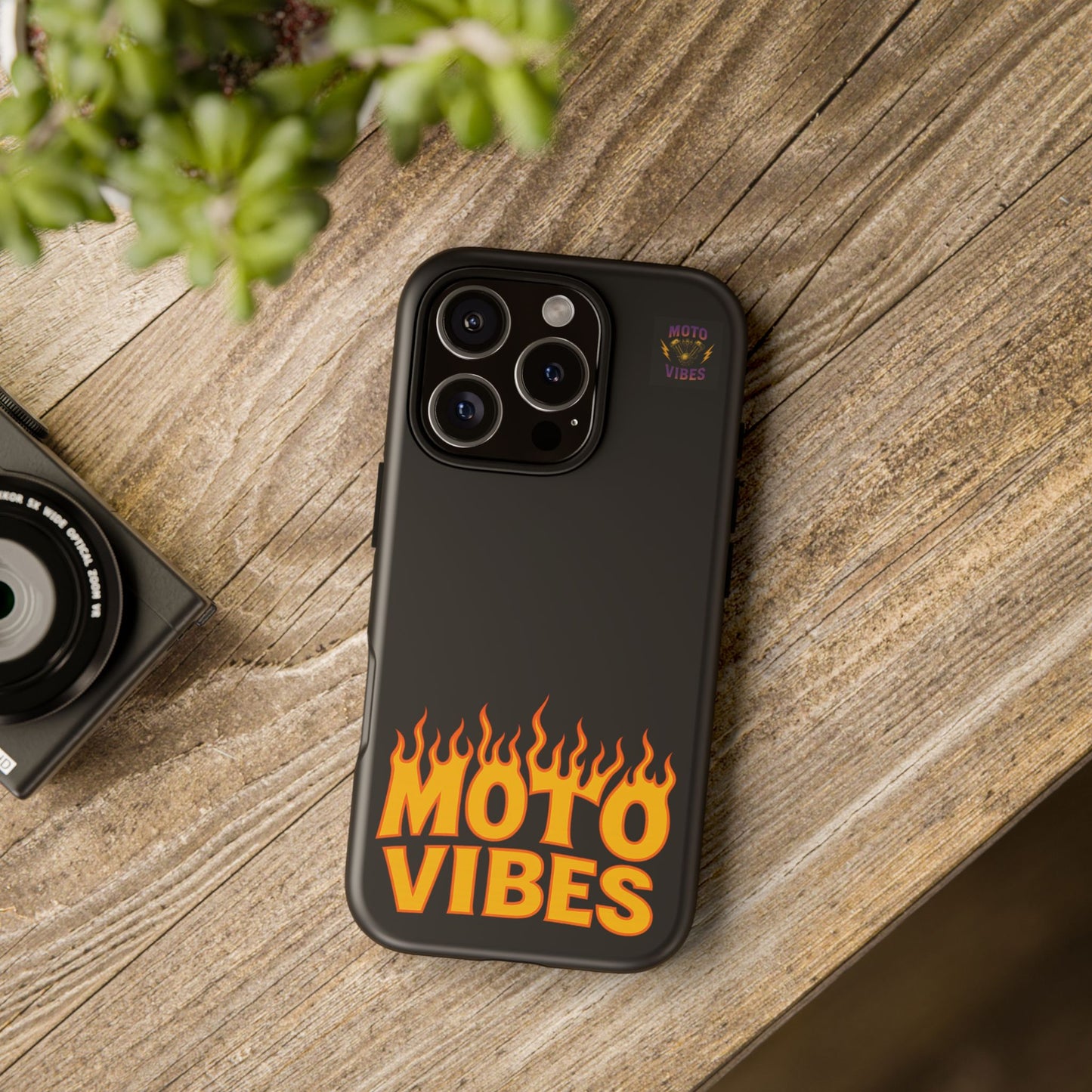 Moto Vibes Phone Case, Tough Phone Cover, Motorcycle Lover Gift, Biker Accessories, Flames Design, Cool Phone Protector
