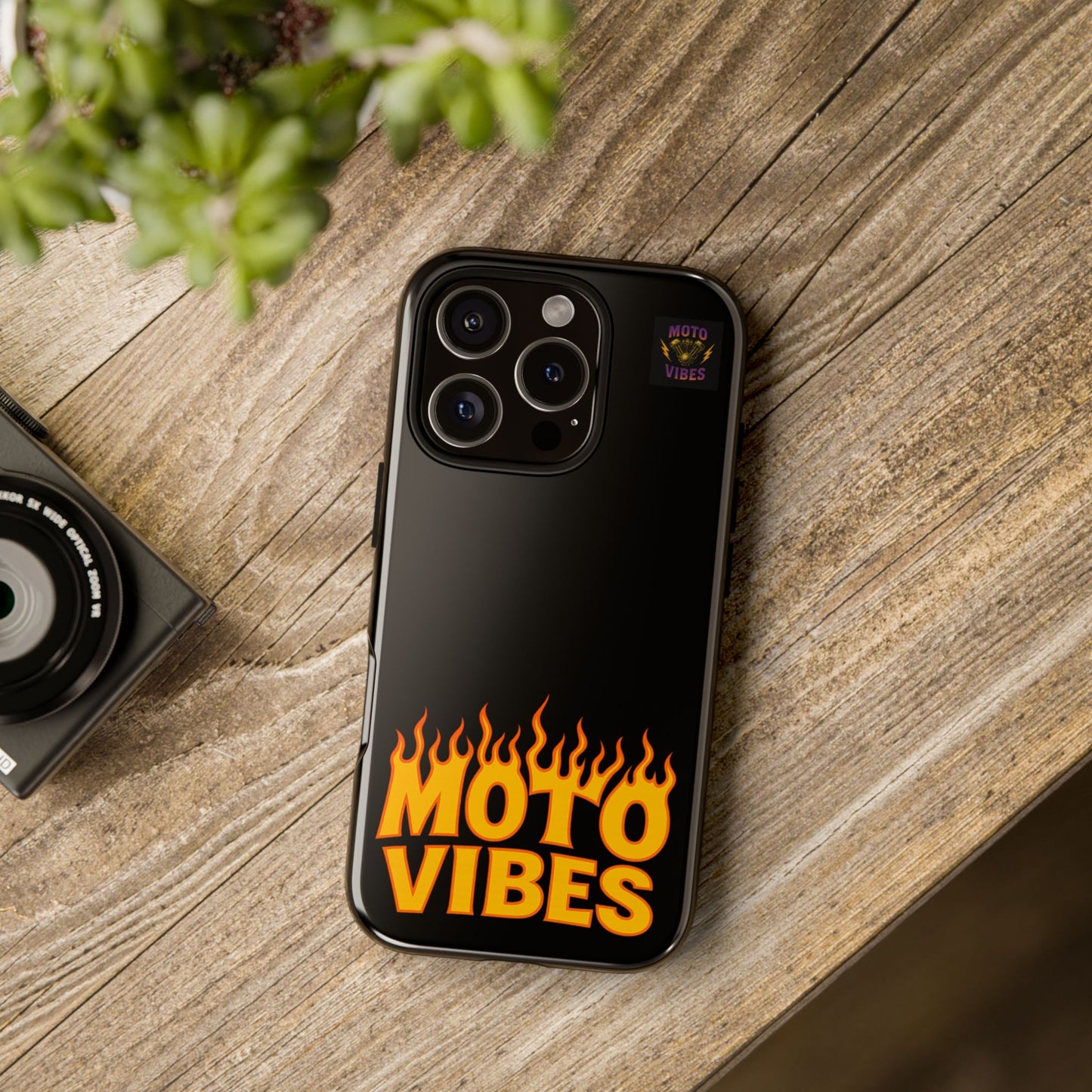 Moto Vibes Phone Case, Tough Phone Cover, Motorcycle Lover Gift, Biker Accessories, Flames Design, Cool Phone Protector