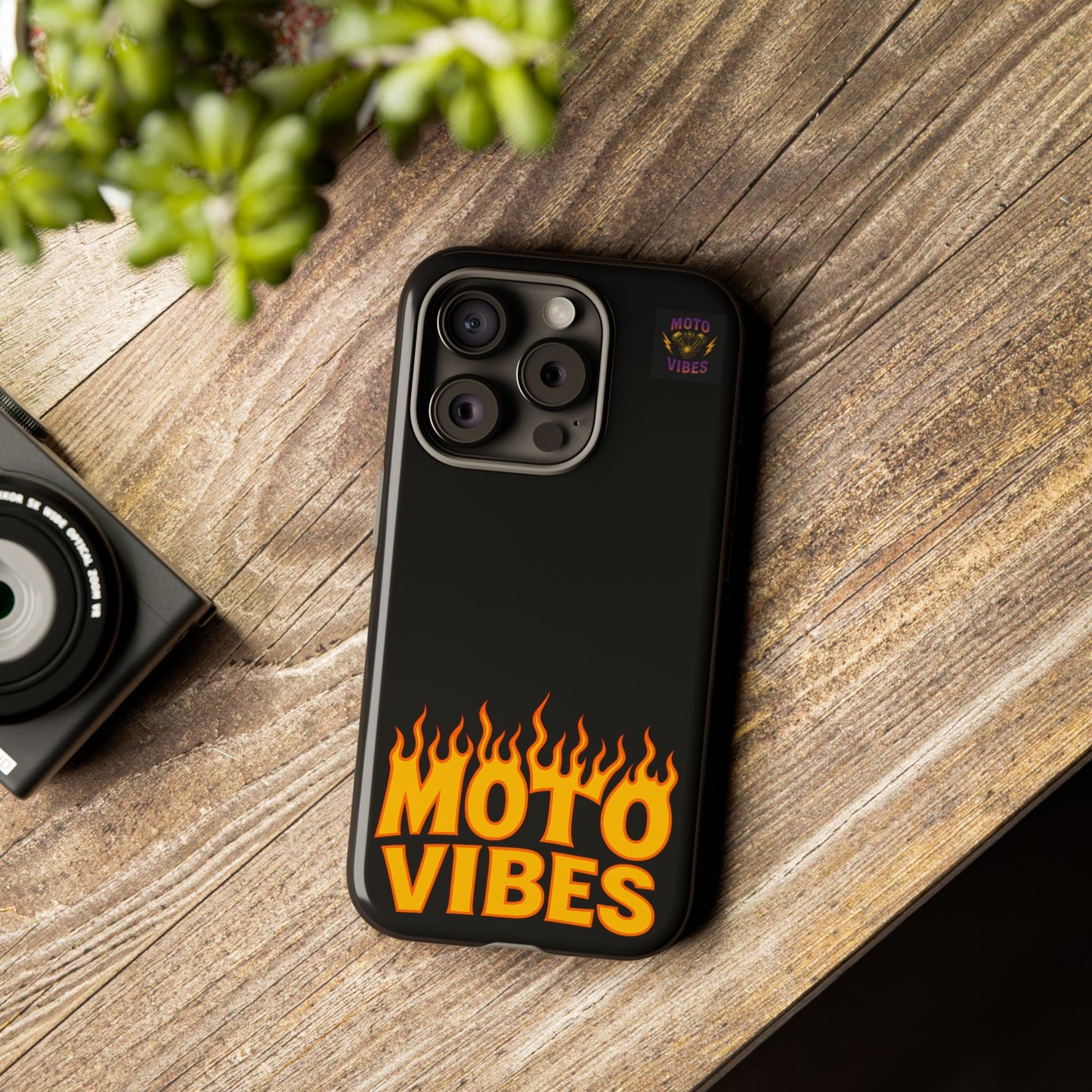 Moto Vibes Phone Case, Tough Phone Cover, Motorcycle Lover Gift, Biker Accessories, Flames Design, Cool Phone Protector