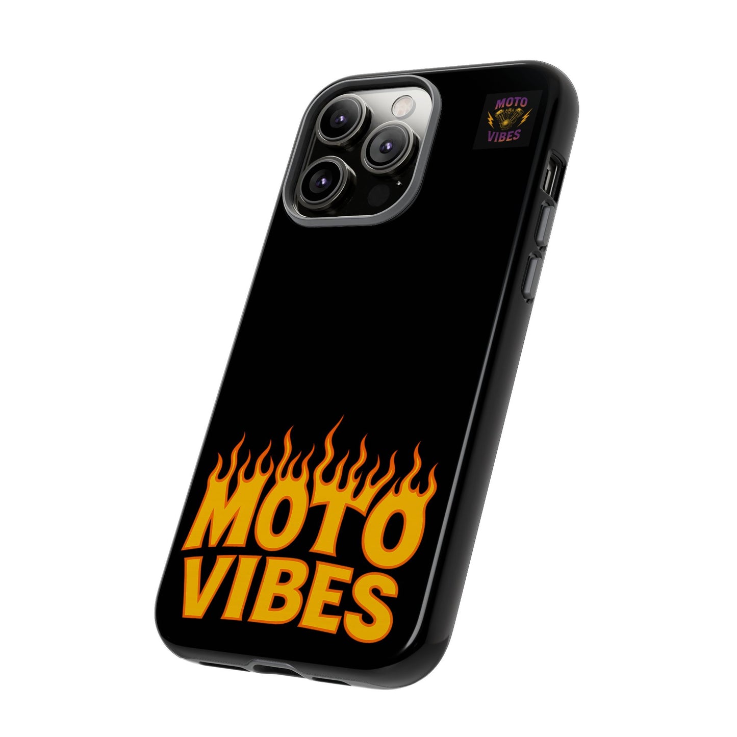Moto Vibes Phone Case, Tough Phone Cover, Motorcycle Lover Gift, Biker Accessories, Flames Design, Cool Phone Protector