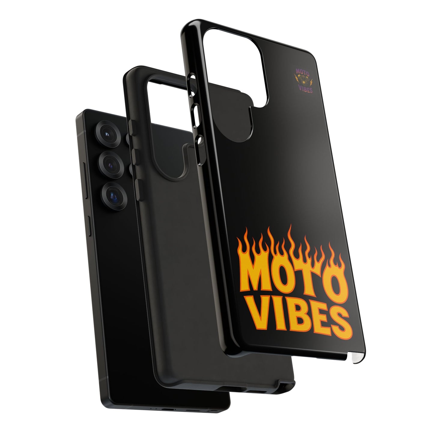 Moto Vibes Phone Case, Tough Phone Cover, Motorcycle Lover Gift, Biker Accessories, Flames Design, Cool Phone Protector