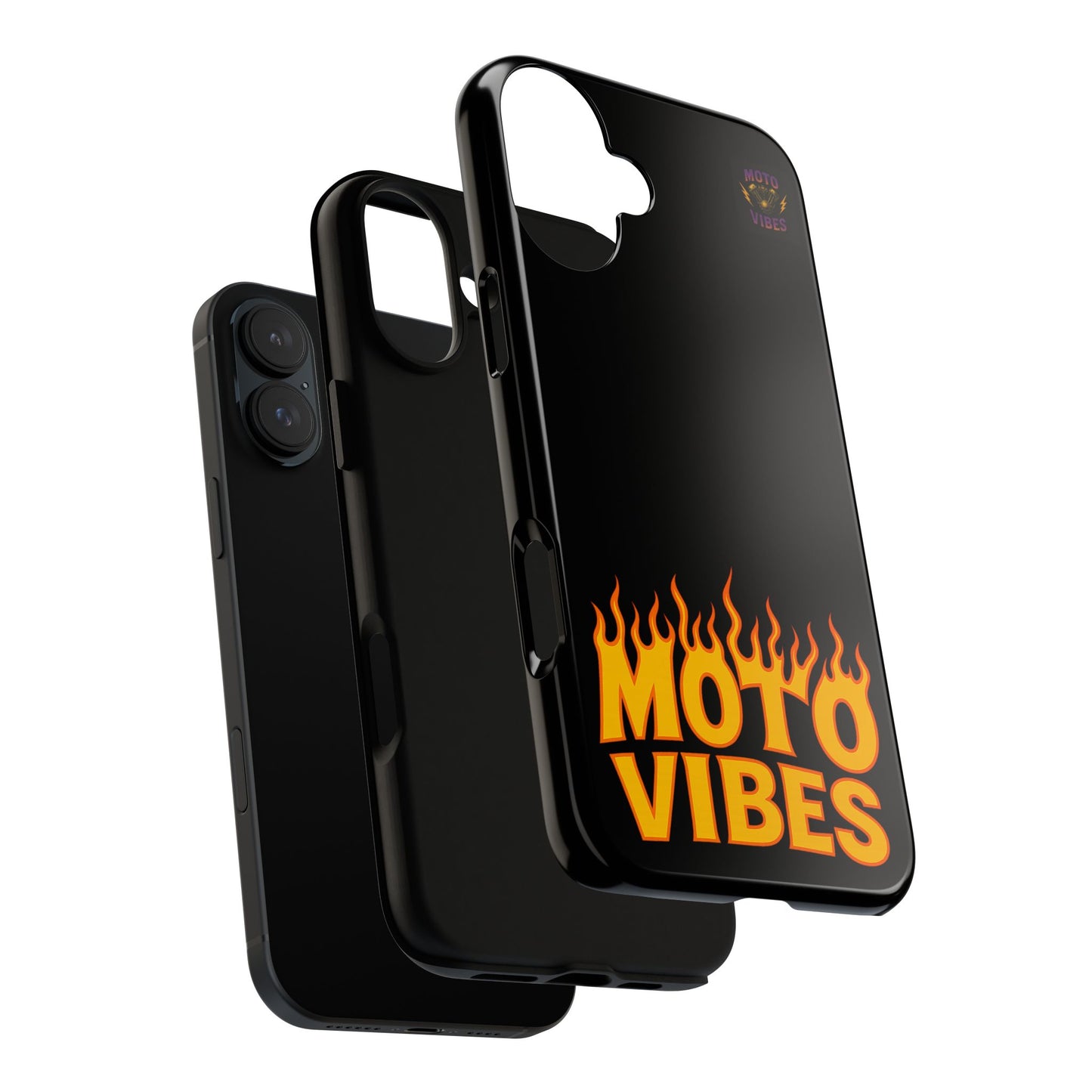 Moto Vibes Phone Case, Tough Phone Cover, Motorcycle Lover Gift, Biker Accessories, Flames Design, Cool Phone Protector