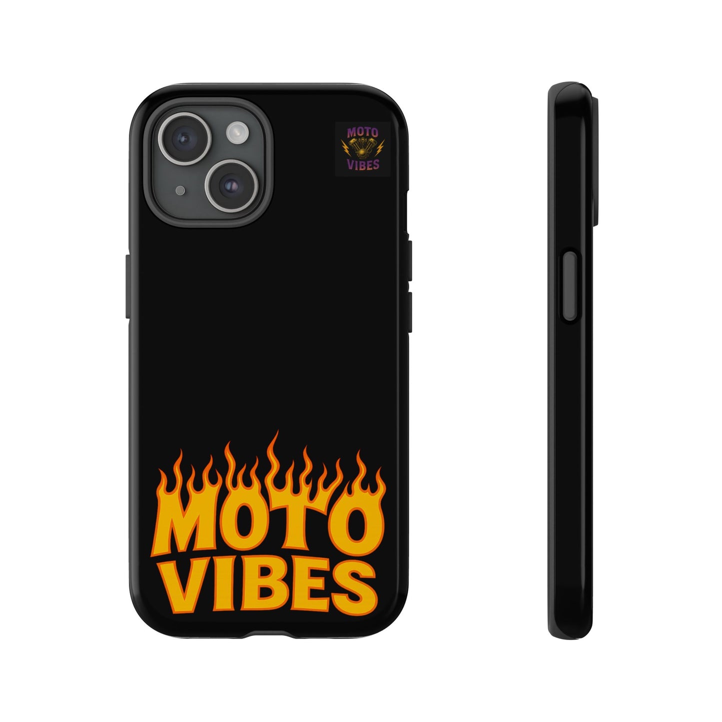 Moto Vibes Phone Case, Tough Phone Cover, Motorcycle Lover Gift, Biker Accessories, Flames Design, Cool Phone Protector