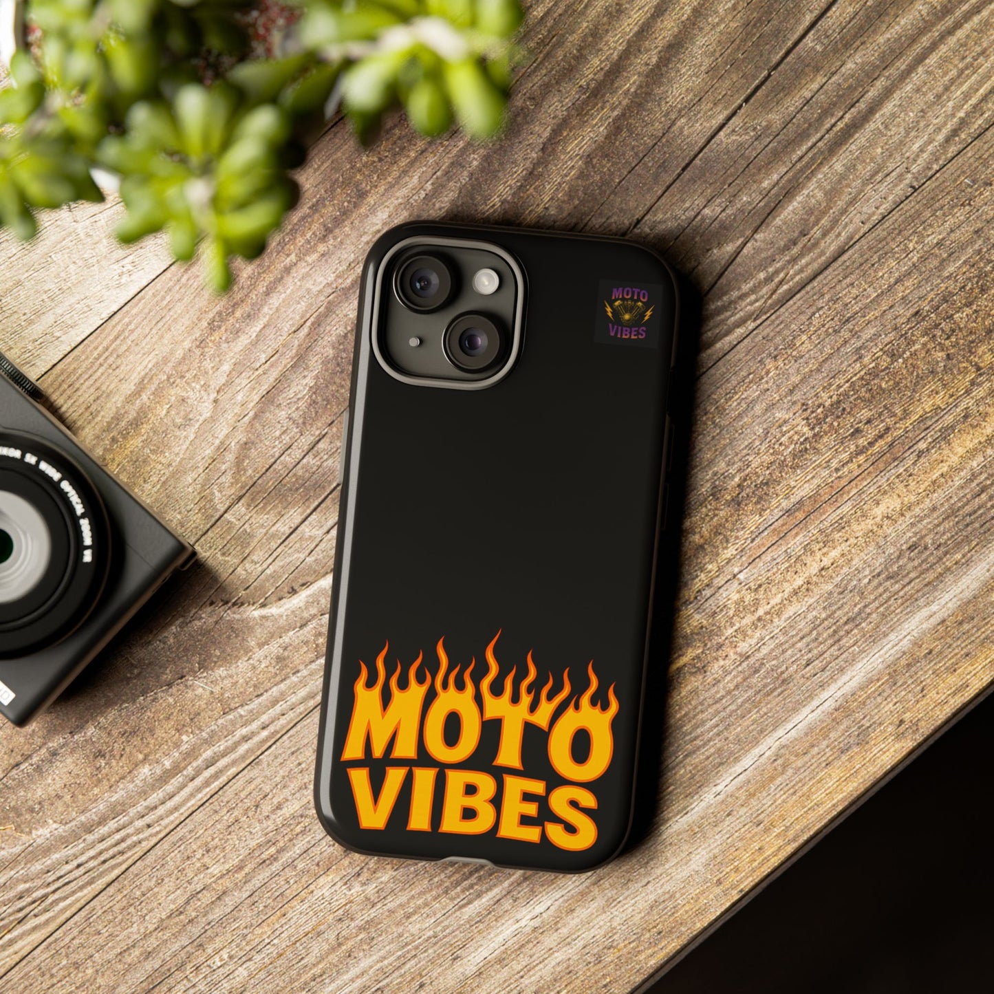 Moto Vibes Phone Case, Tough Phone Cover, Motorcycle Lover Gift, Biker Accessories, Flames Design, Cool Phone Protector