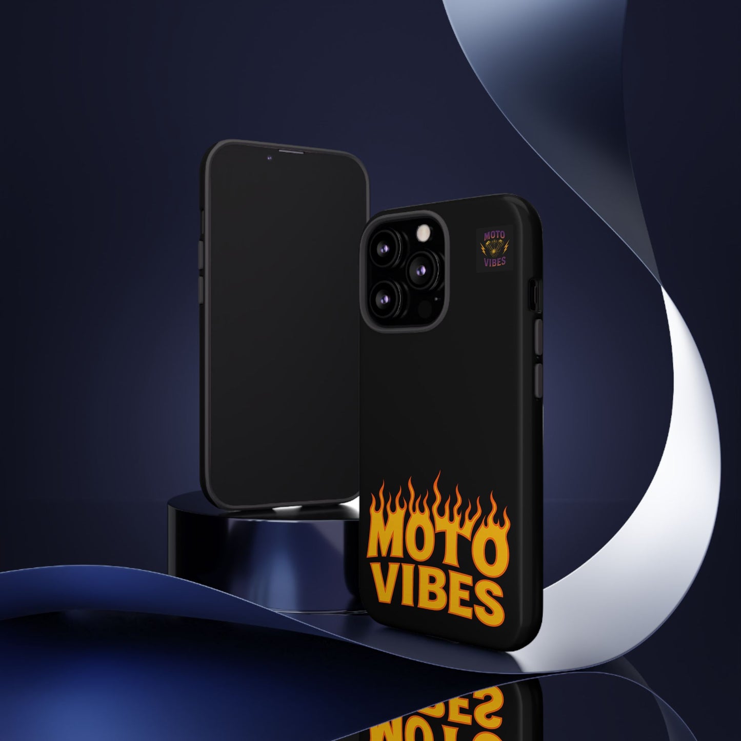 Moto Vibes Phone Case, Tough Phone Cover, Motorcycle Lover Gift, Biker Accessories, Flames Design, Cool Phone Protector