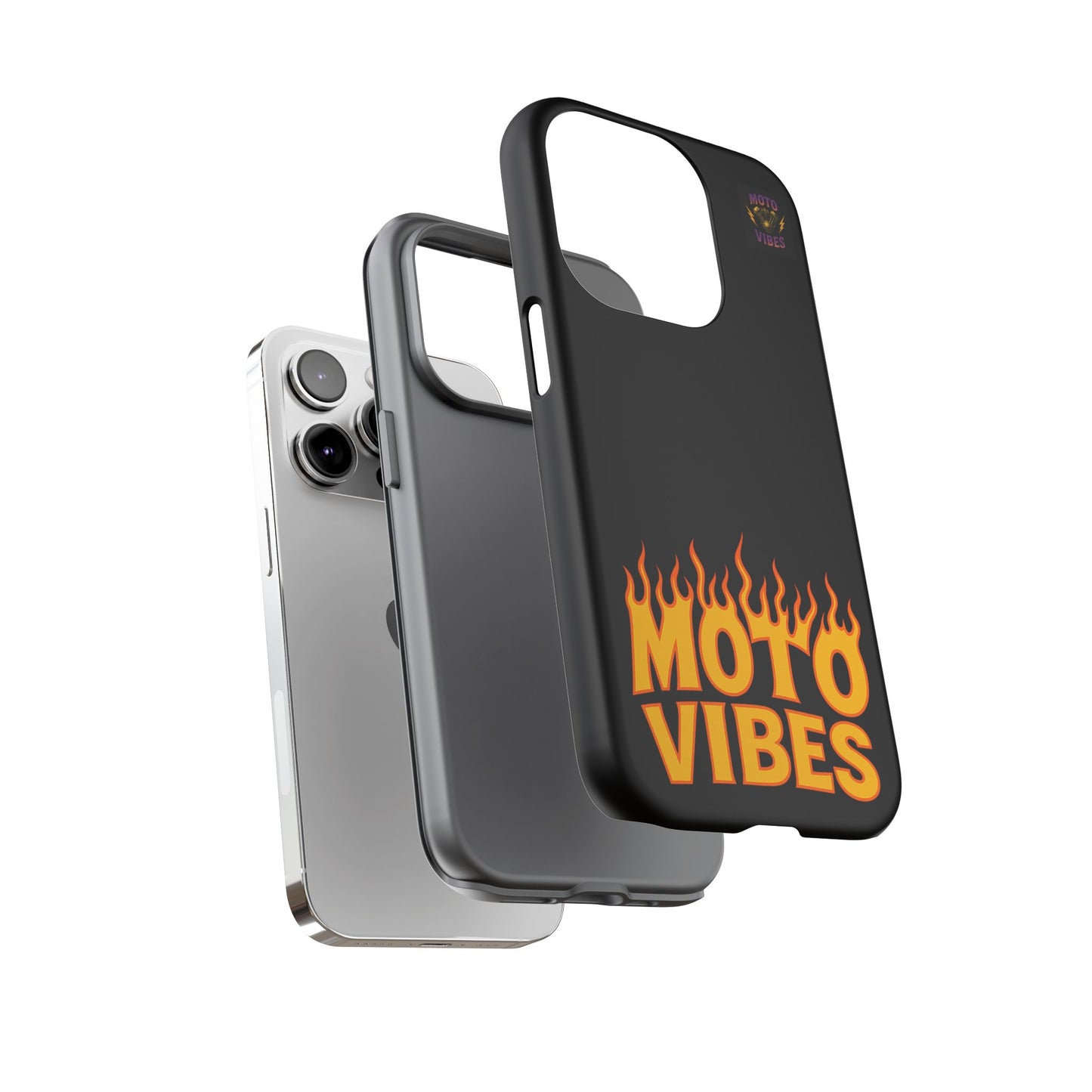 Moto Vibes Phone Case, Tough Phone Cover, Motorcycle Lover Gift, Biker Accessories, Flames Design, Cool Phone Protector