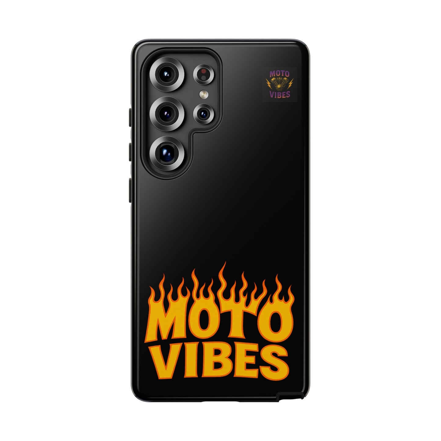 Moto Vibes Phone Case, Tough Phone Cover, Motorcycle Lover Gift, Biker Accessories, Flames Design, Cool Phone Protector