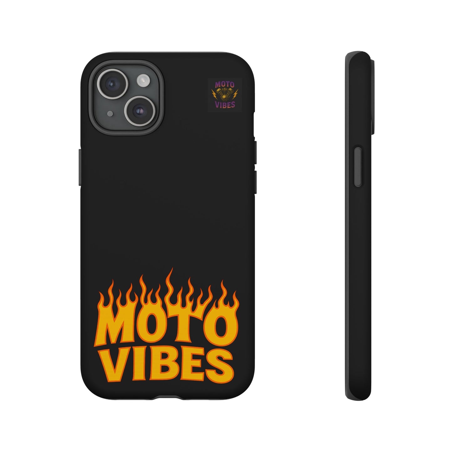 Moto Vibes Phone Case, Tough Phone Cover, Motorcycle Lover Gift, Biker Accessories, Flames Design, Cool Phone Protector