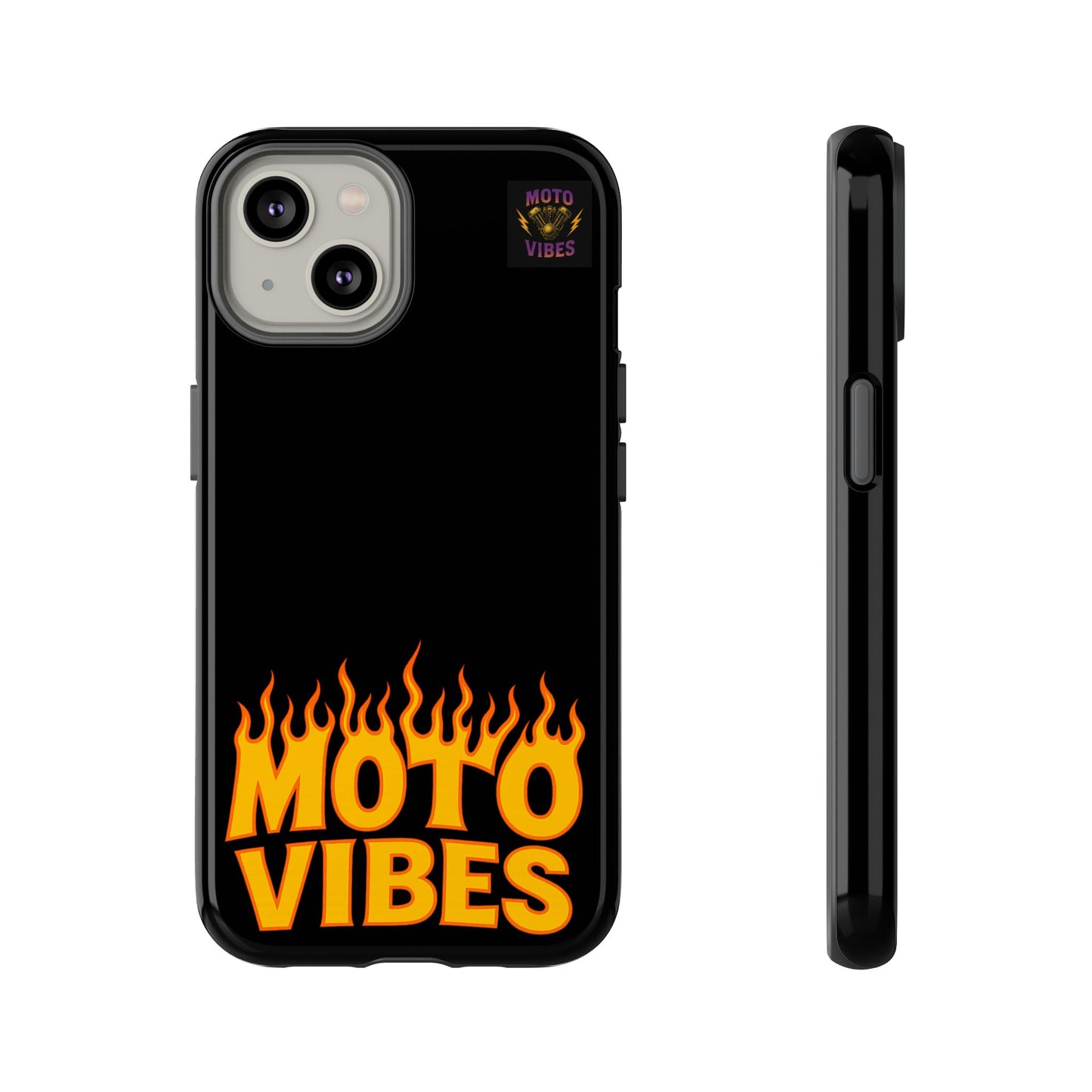 Moto Vibes Phone Case, Tough Phone Cover, Motorcycle Lover Gift, Biker Accessories, Flames Design, Cool Phone Protector