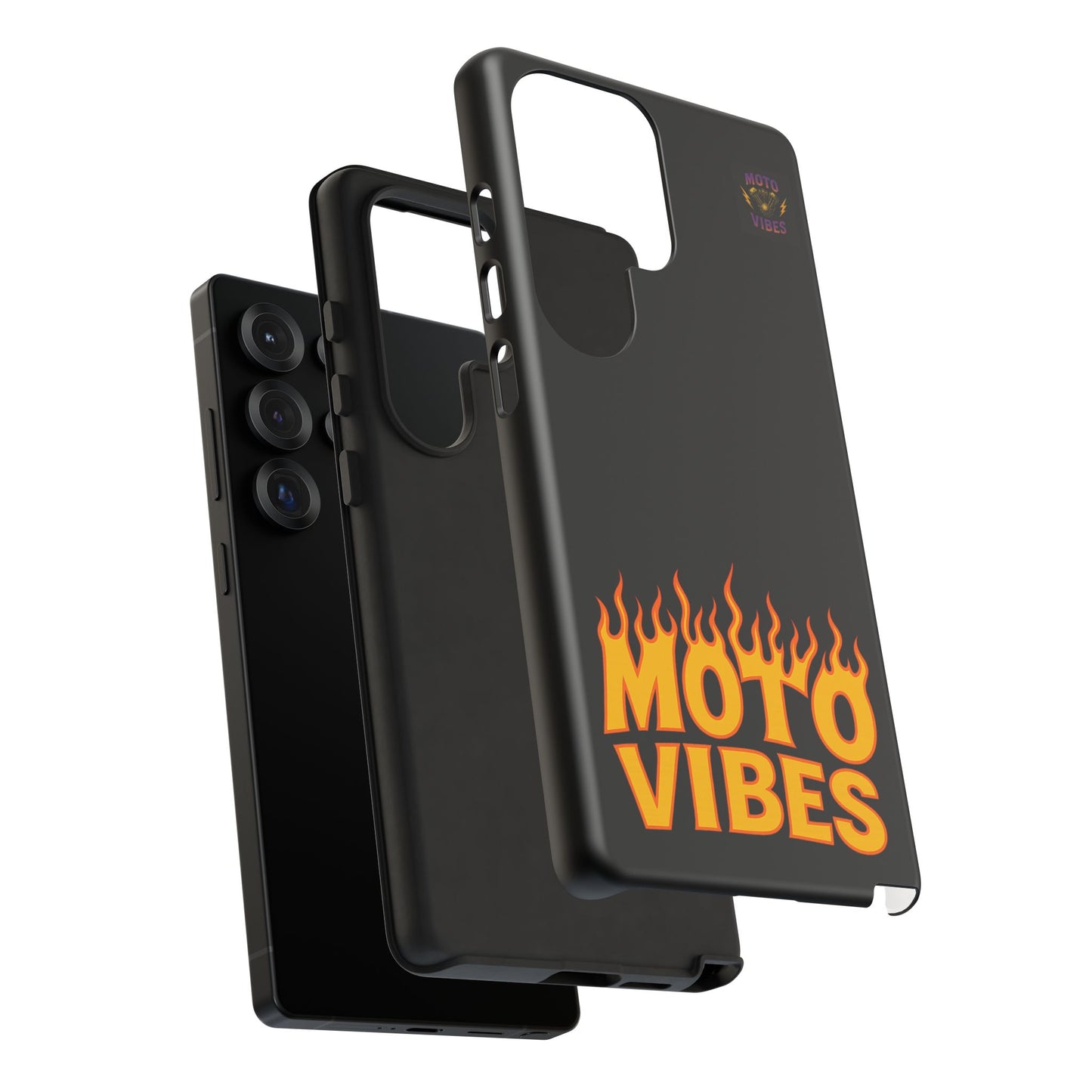 Moto Vibes Phone Case, Tough Phone Cover, Motorcycle Lover Gift, Biker Accessories, Flames Design, Cool Phone Protector