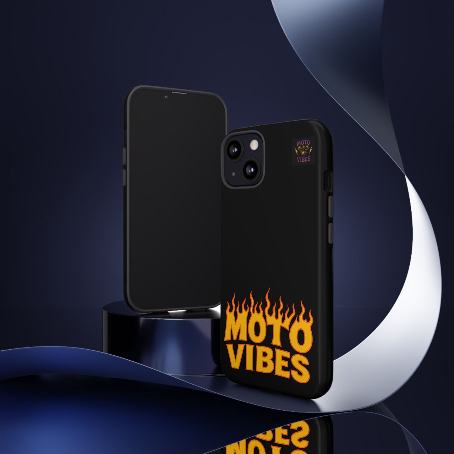 Moto Vibes Phone Case, Tough Phone Cover, Motorcycle Lover Gift, Biker Accessories, Flames Design, Cool Phone Protector