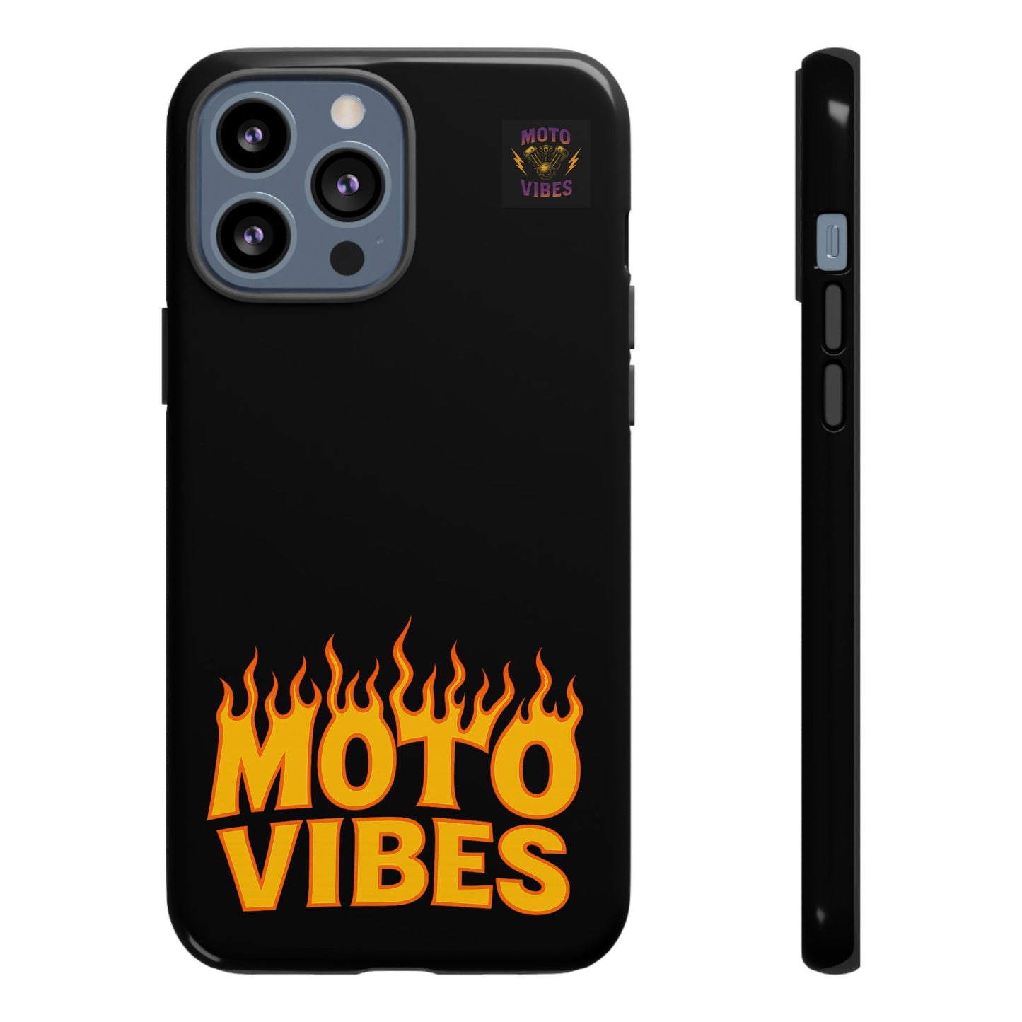 Moto Vibes Phone Case, Tough Phone Cover, Motorcycle Lover Gift, Biker Accessories, Flames Design, Cool Phone Protector