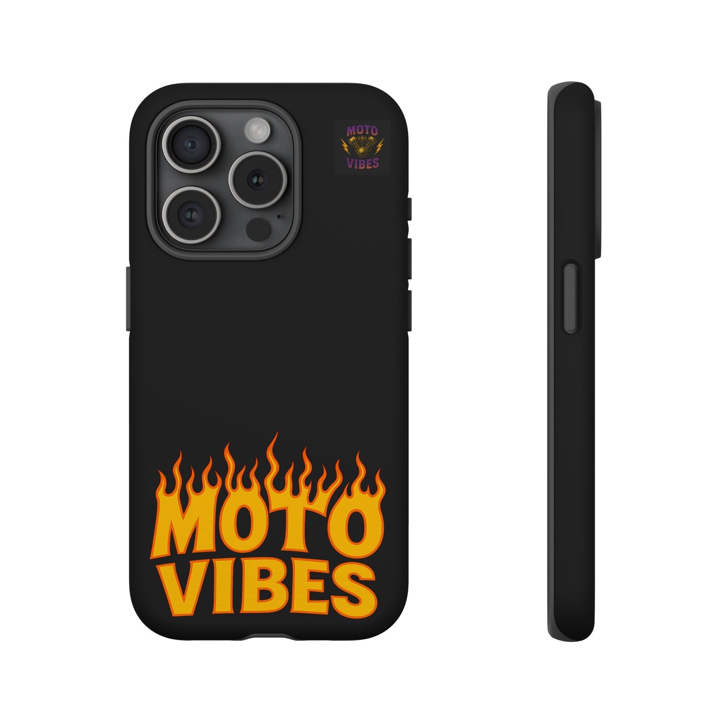 Moto Vibes Phone Case, Tough Phone Cover, Motorcycle Lover Gift, Biker Accessories, Flames Design, Cool Phone Protector