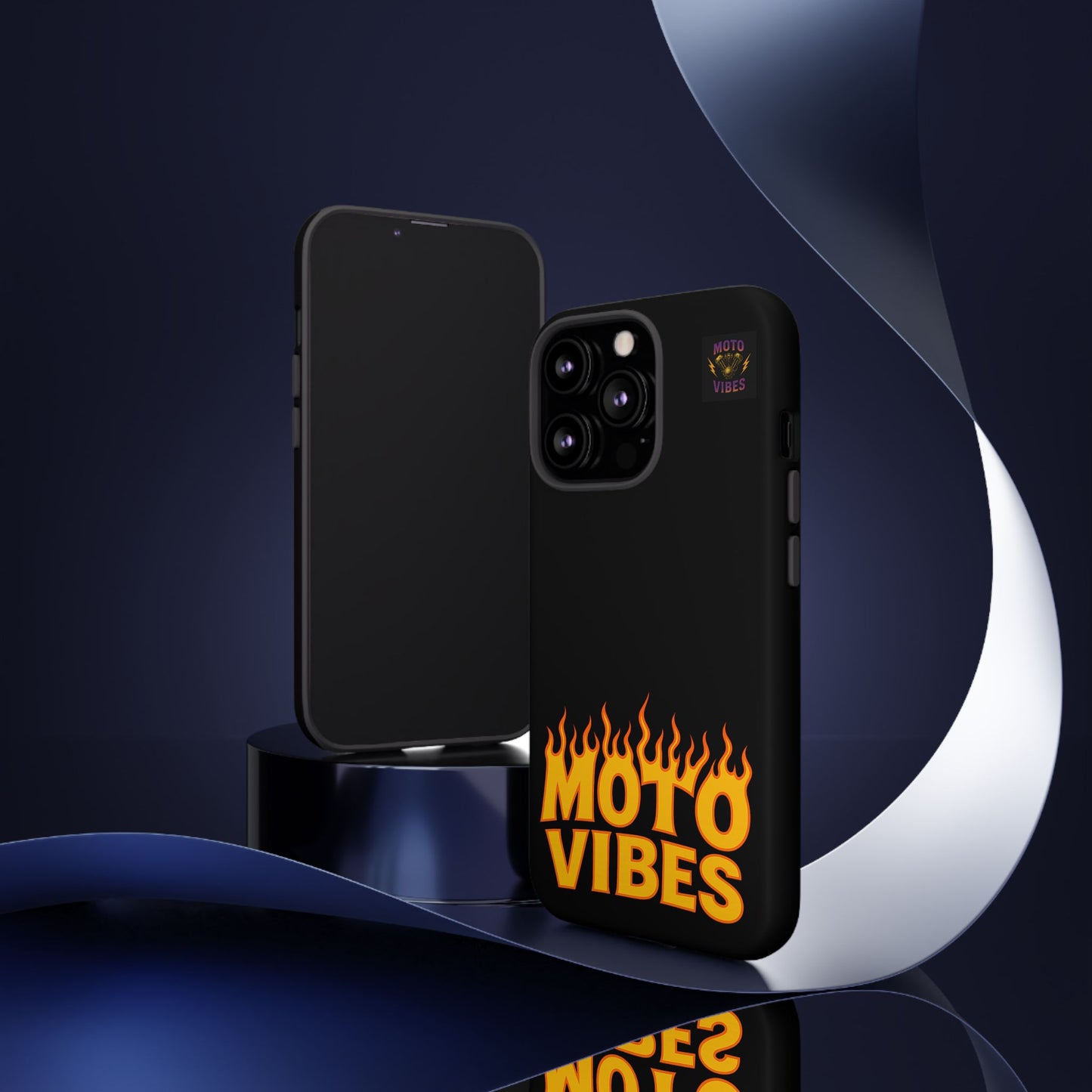 Moto Vibes Phone Case, Tough Phone Cover, Motorcycle Lover Gift, Biker Accessories, Flames Design, Cool Phone Protector