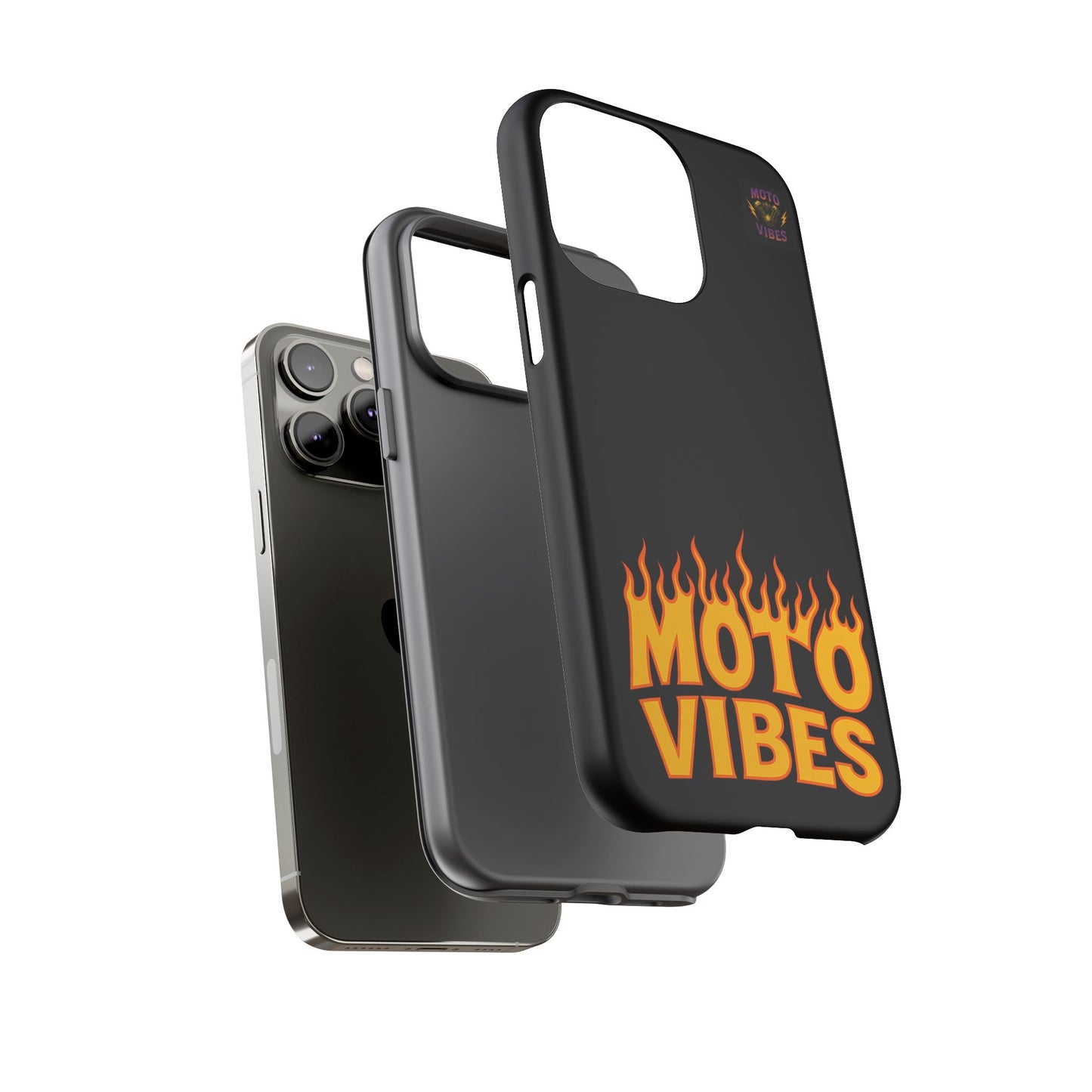Moto Vibes Phone Case, Tough Phone Cover, Motorcycle Lover Gift, Biker Accessories, Flames Design, Cool Phone Protector