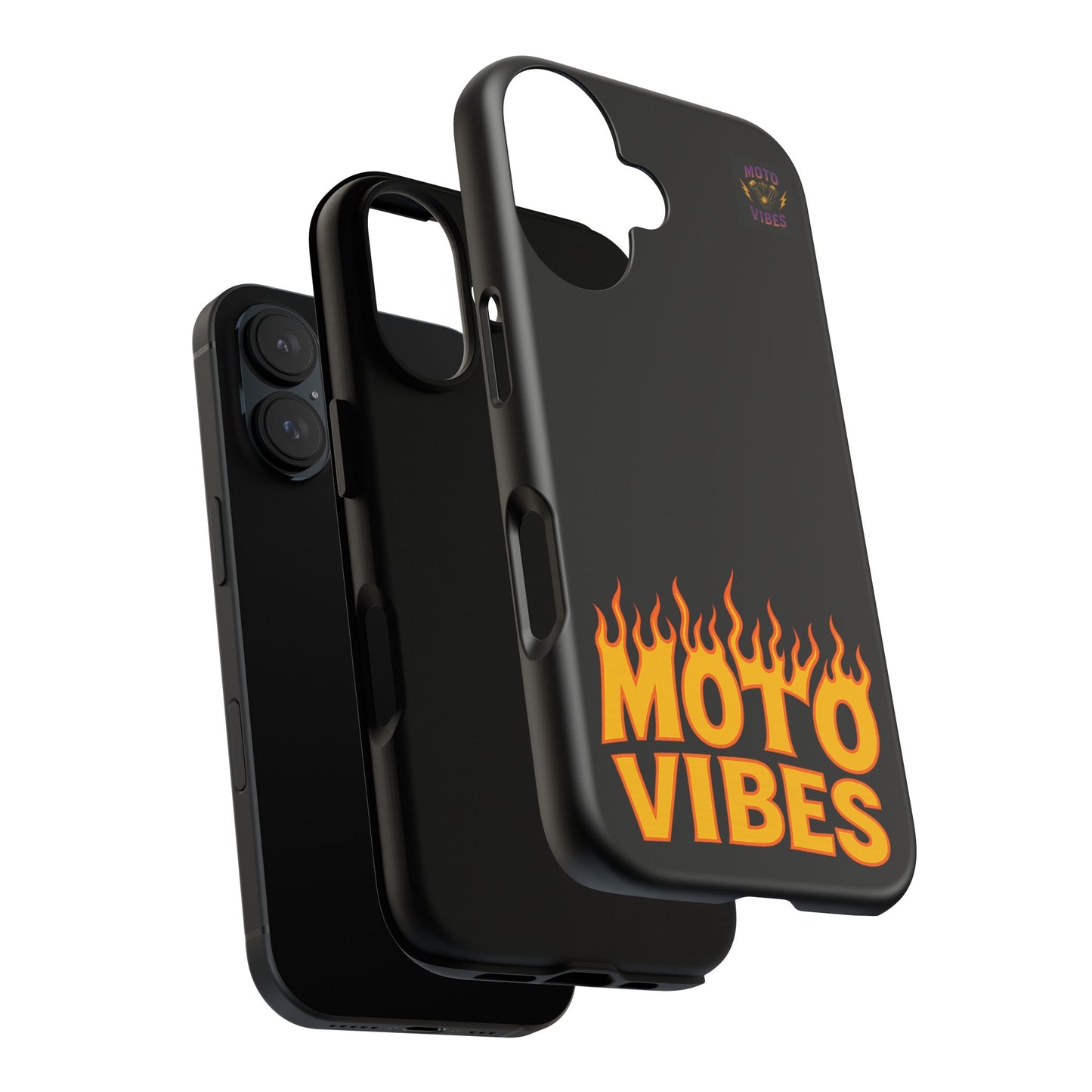 Moto Vibes Phone Case, Tough Phone Cover, Motorcycle Lover Gift, Biker Accessories, Flames Design, Cool Phone Protector