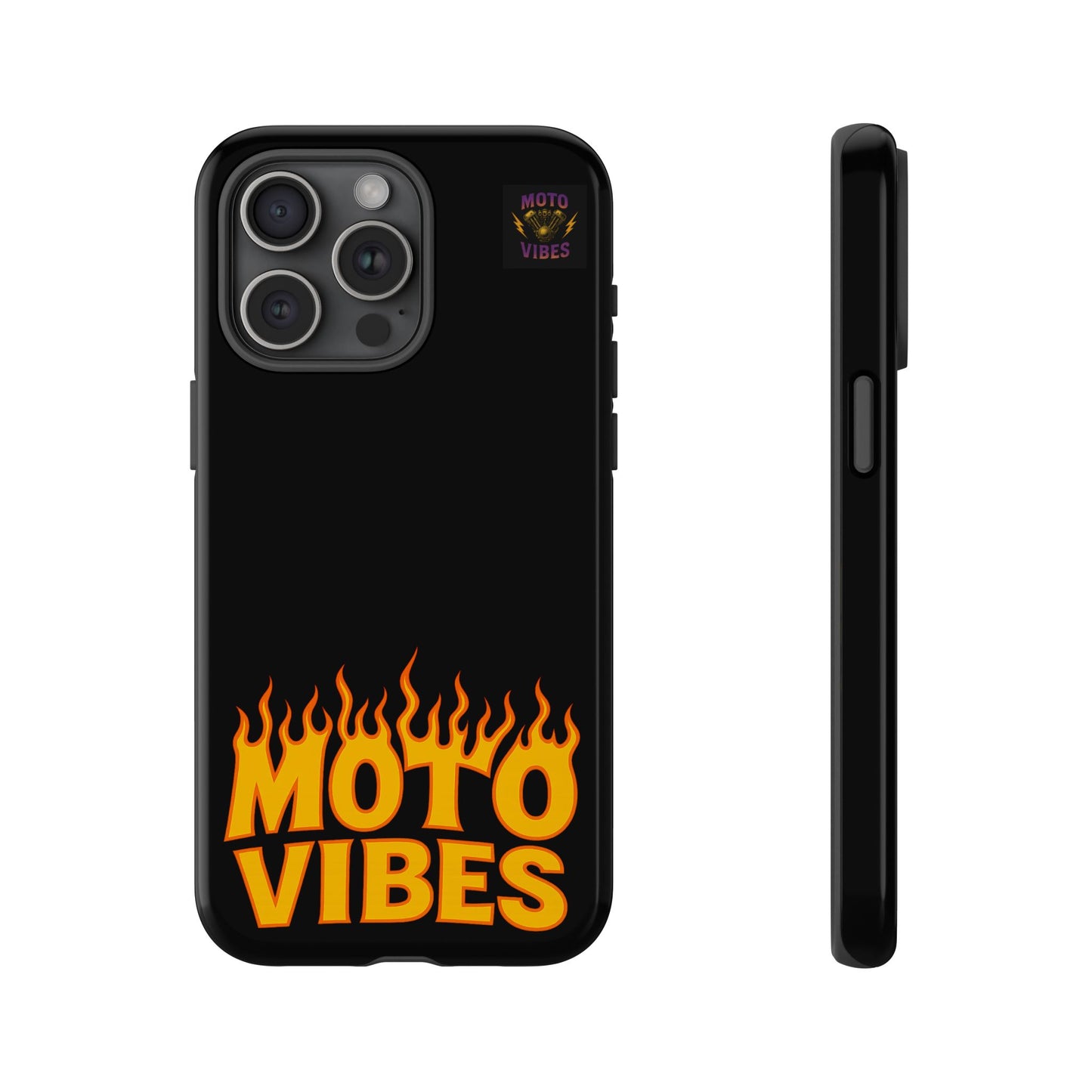 Moto Vibes Phone Case, Tough Phone Cover, Motorcycle Lover Gift, Biker Accessories, Flames Design, Cool Phone Protector