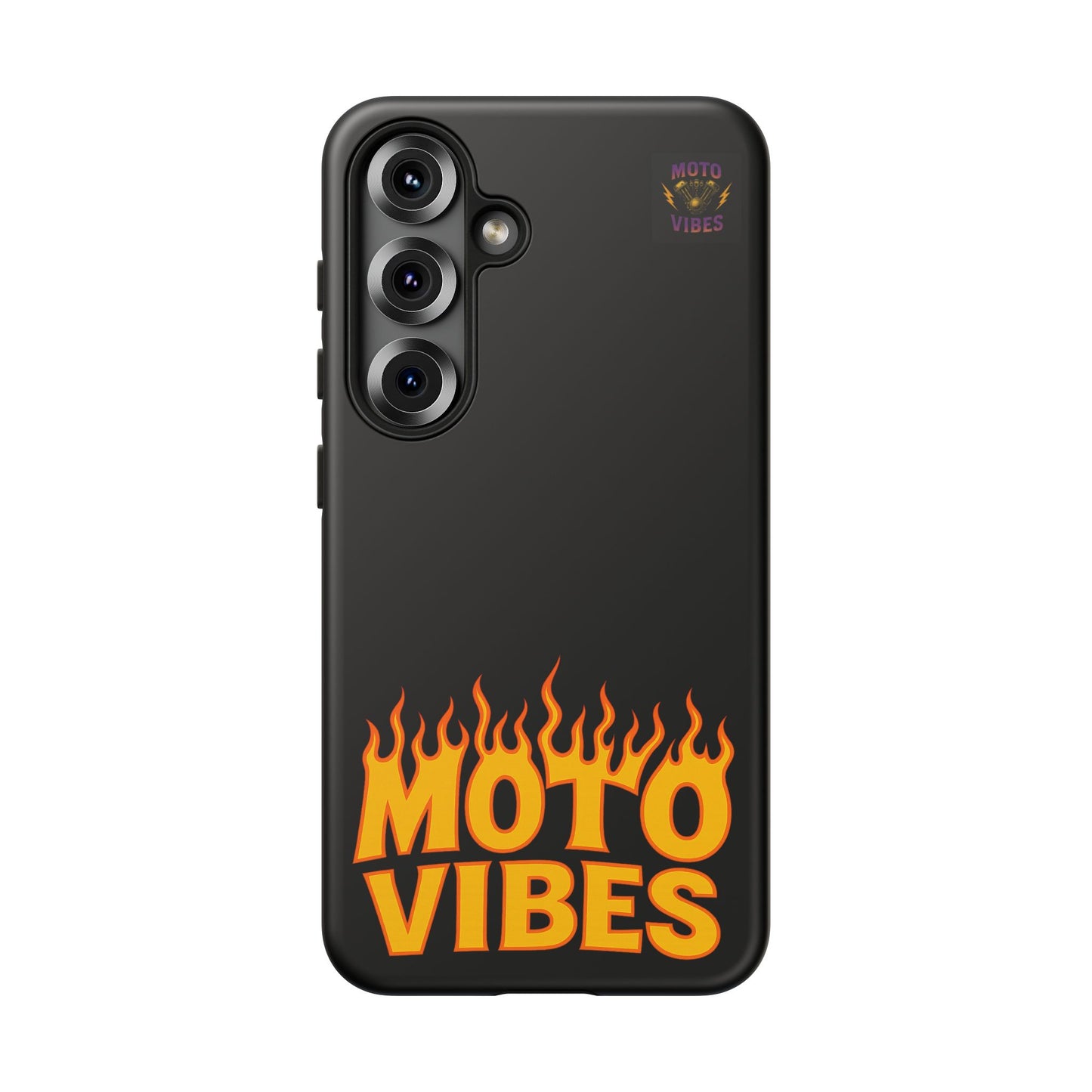 Moto Vibes Phone Case, Tough Phone Cover, Motorcycle Lover Gift, Biker Accessories, Flames Design, Cool Phone Protector