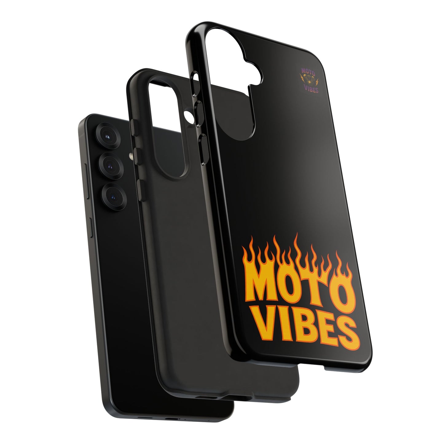 Moto Vibes Phone Case, Tough Phone Cover, Motorcycle Lover Gift, Biker Accessories, Flames Design, Cool Phone Protector