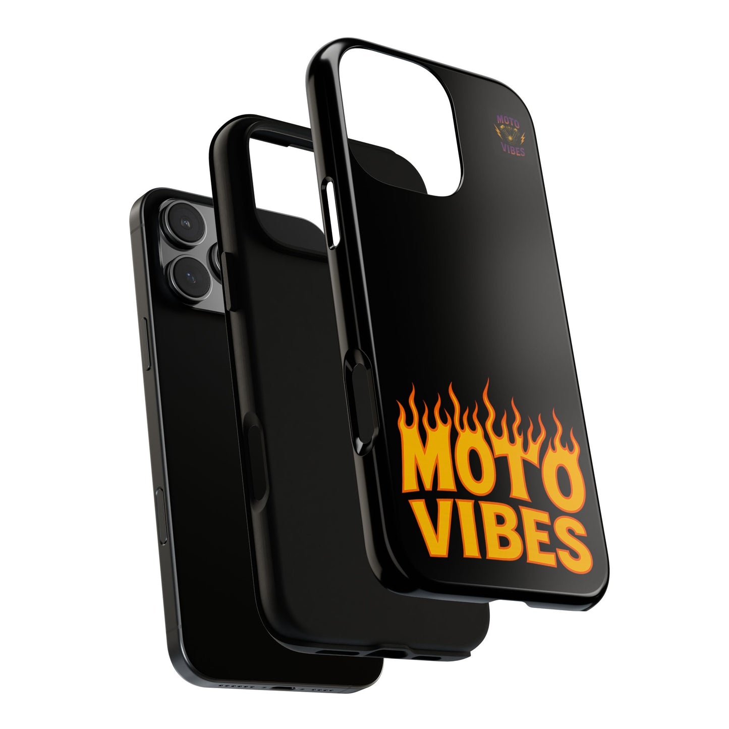 Moto Vibes Phone Case, Tough Phone Cover, Motorcycle Lover Gift, Biker Accessories, Flames Design, Cool Phone Protector