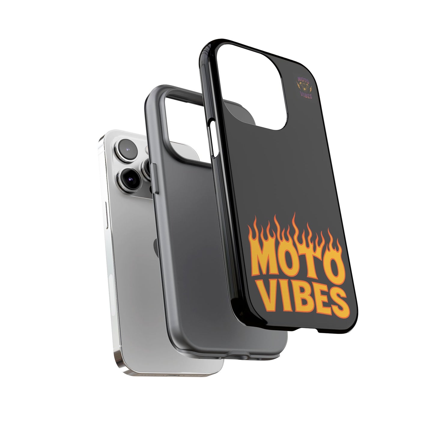 Moto Vibes Phone Case, Tough Phone Cover, Motorcycle Lover Gift, Biker Accessories, Flames Design, Cool Phone Protector