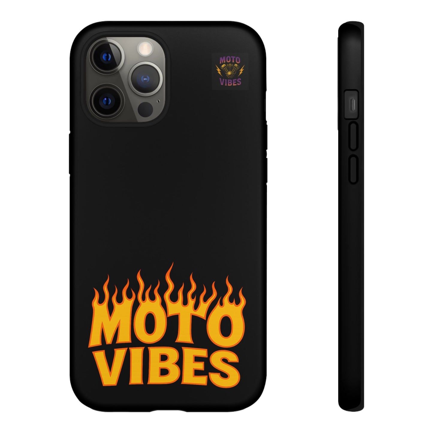 Moto Vibes Phone Case, Tough Phone Cover, Motorcycle Lover Gift, Biker Accessories, Flames Design, Cool Phone Protector